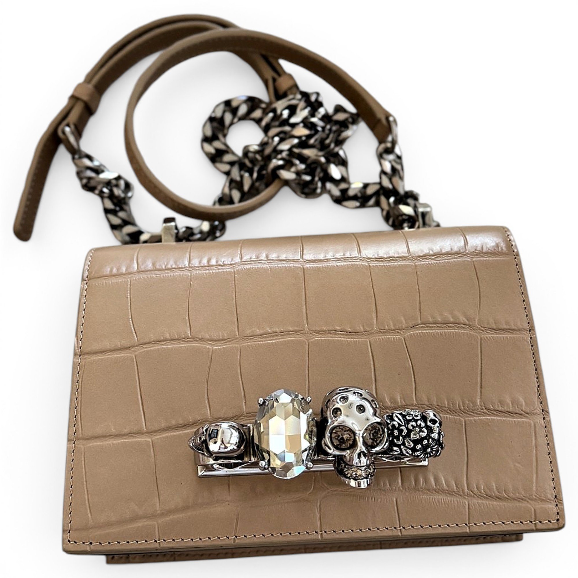 Skull leather handbag