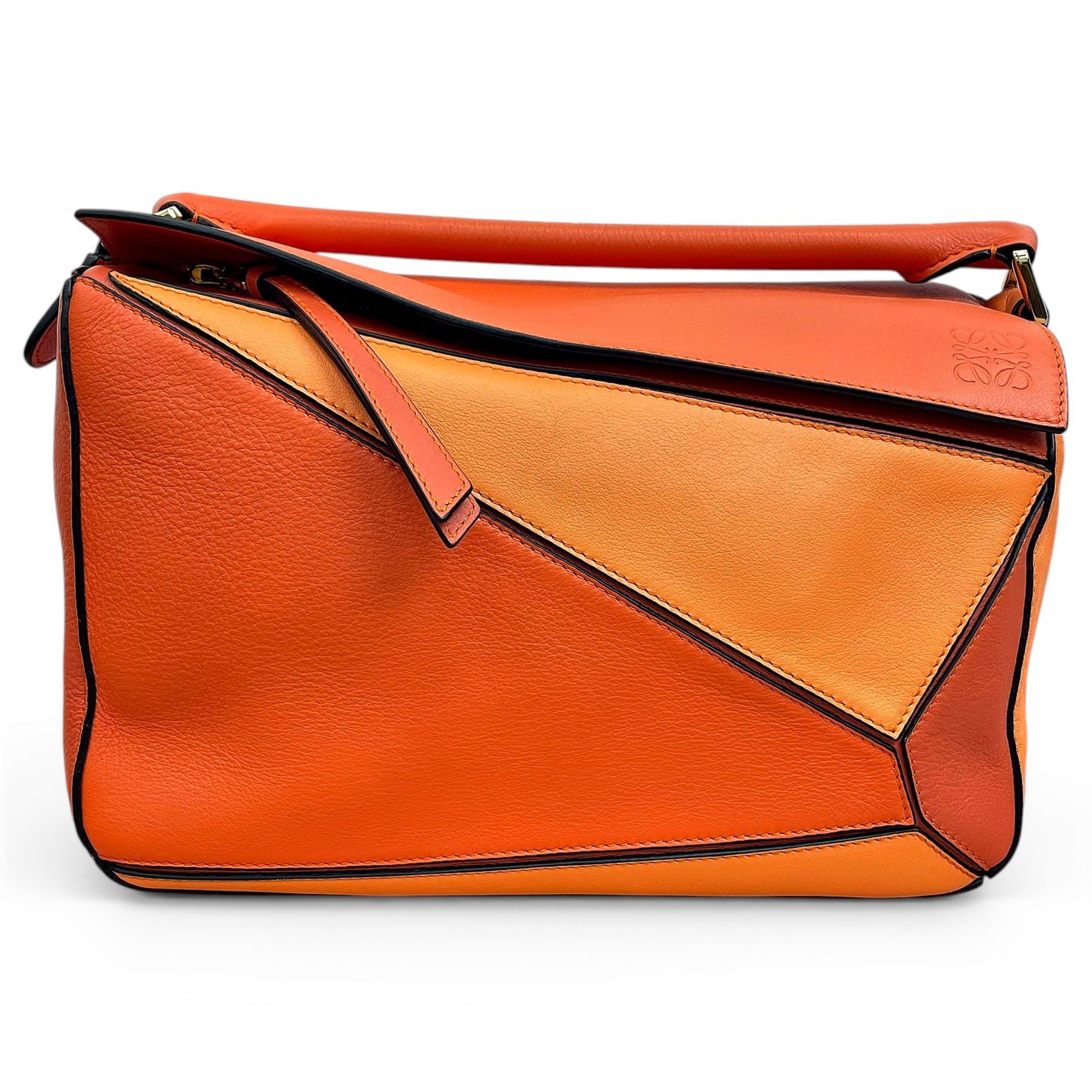 Puzzle leather handbag