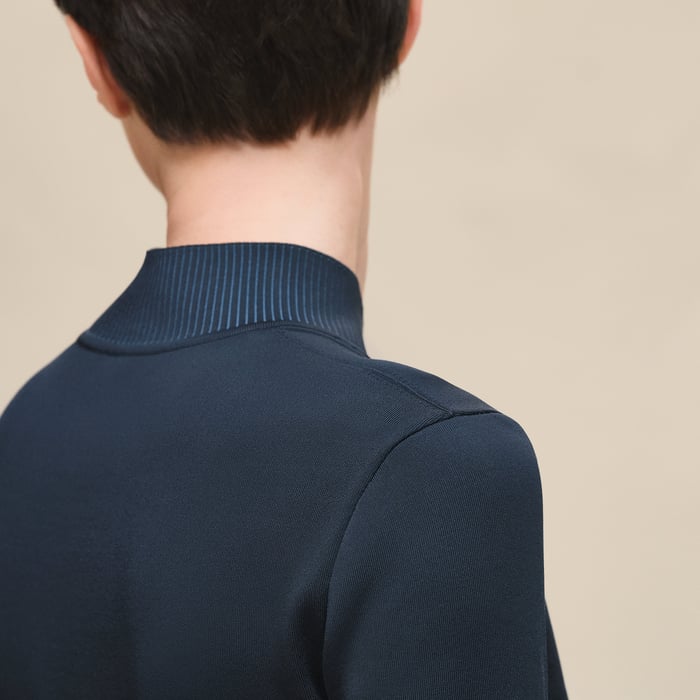 Bleu Noir Cashmere Long-sleeve Sweater