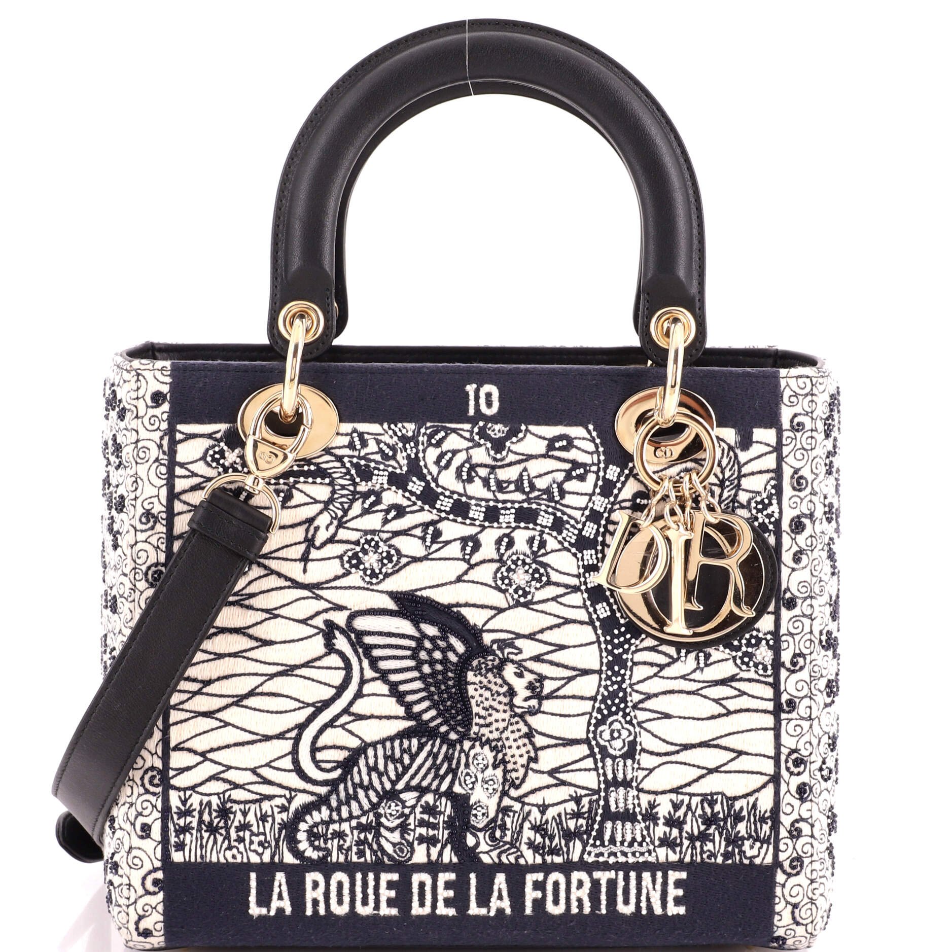 Tarot Lady Dior Bag Embellished Canvas Medium