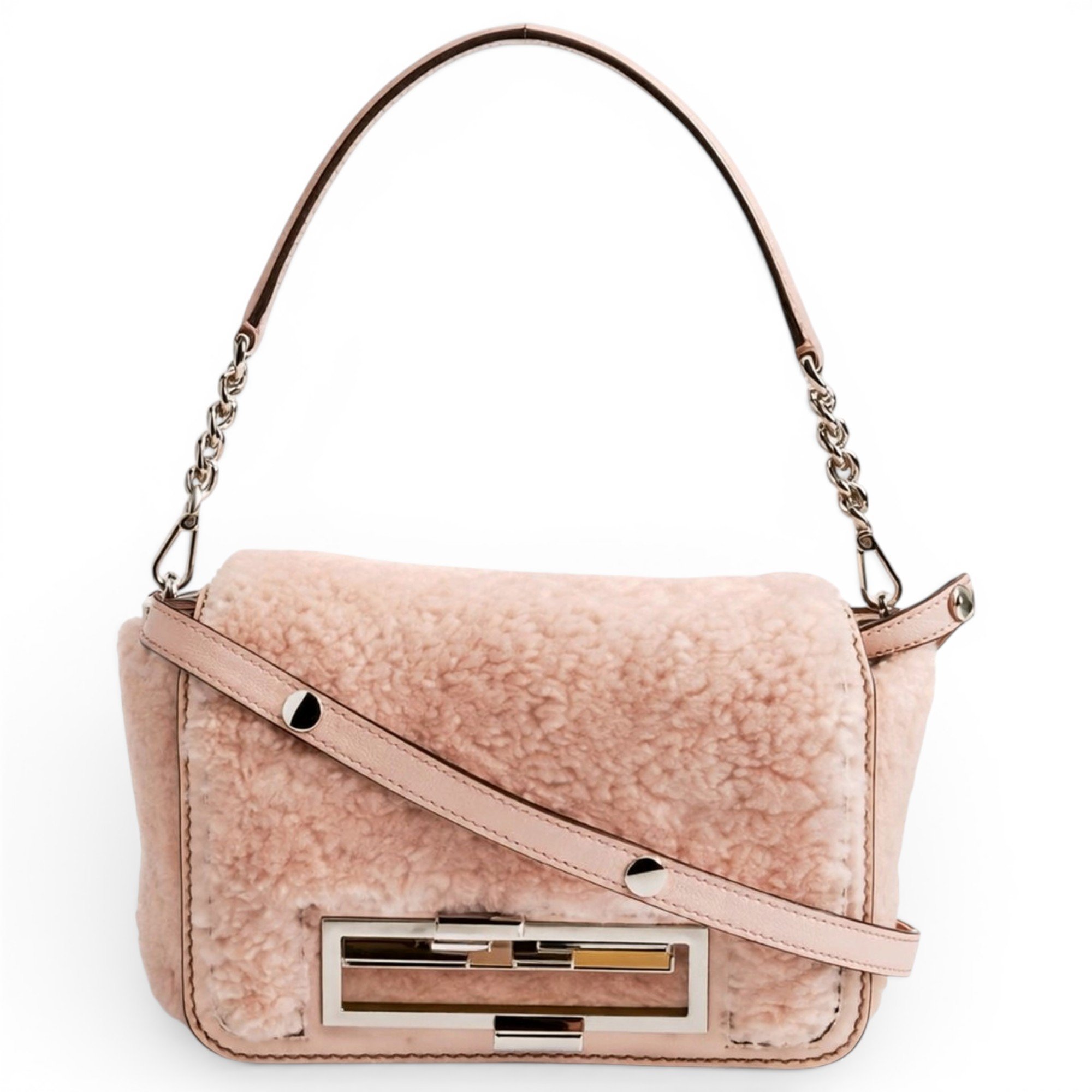 Baguette faux fur handbag