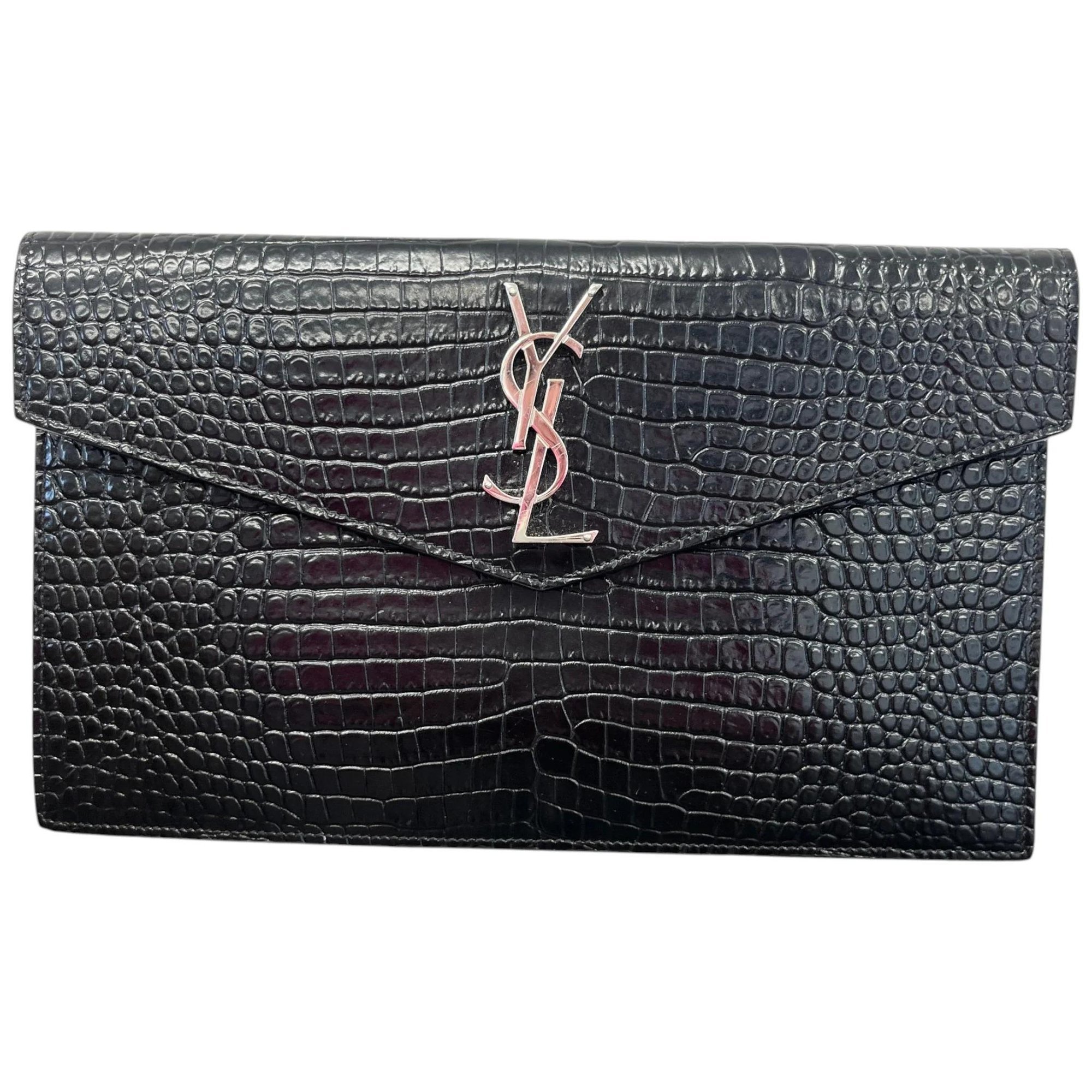 Leather clutch bag