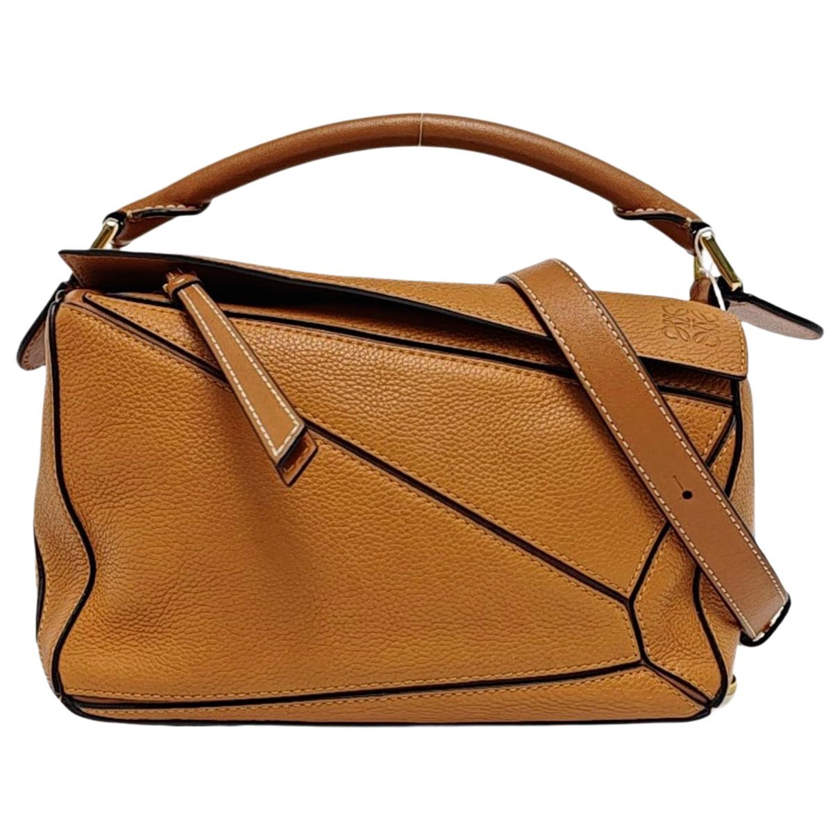 Puzzle leather handbag