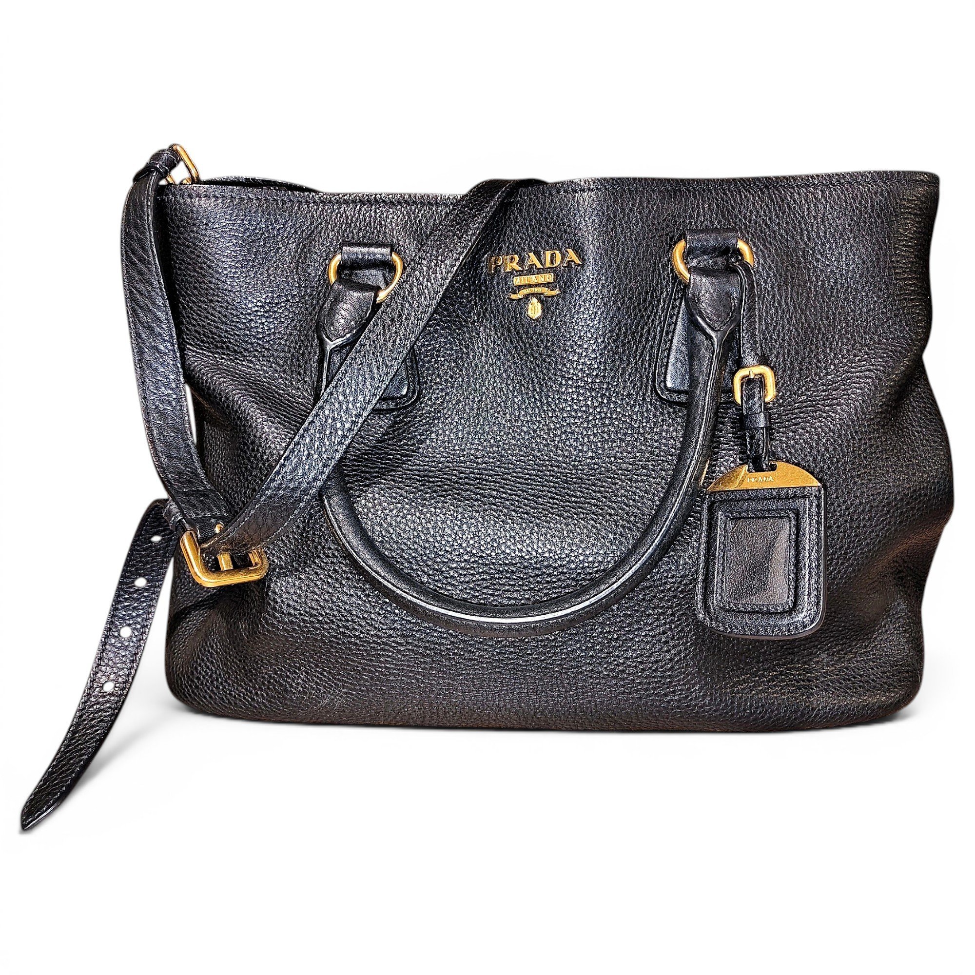 Double leather crossbody bag