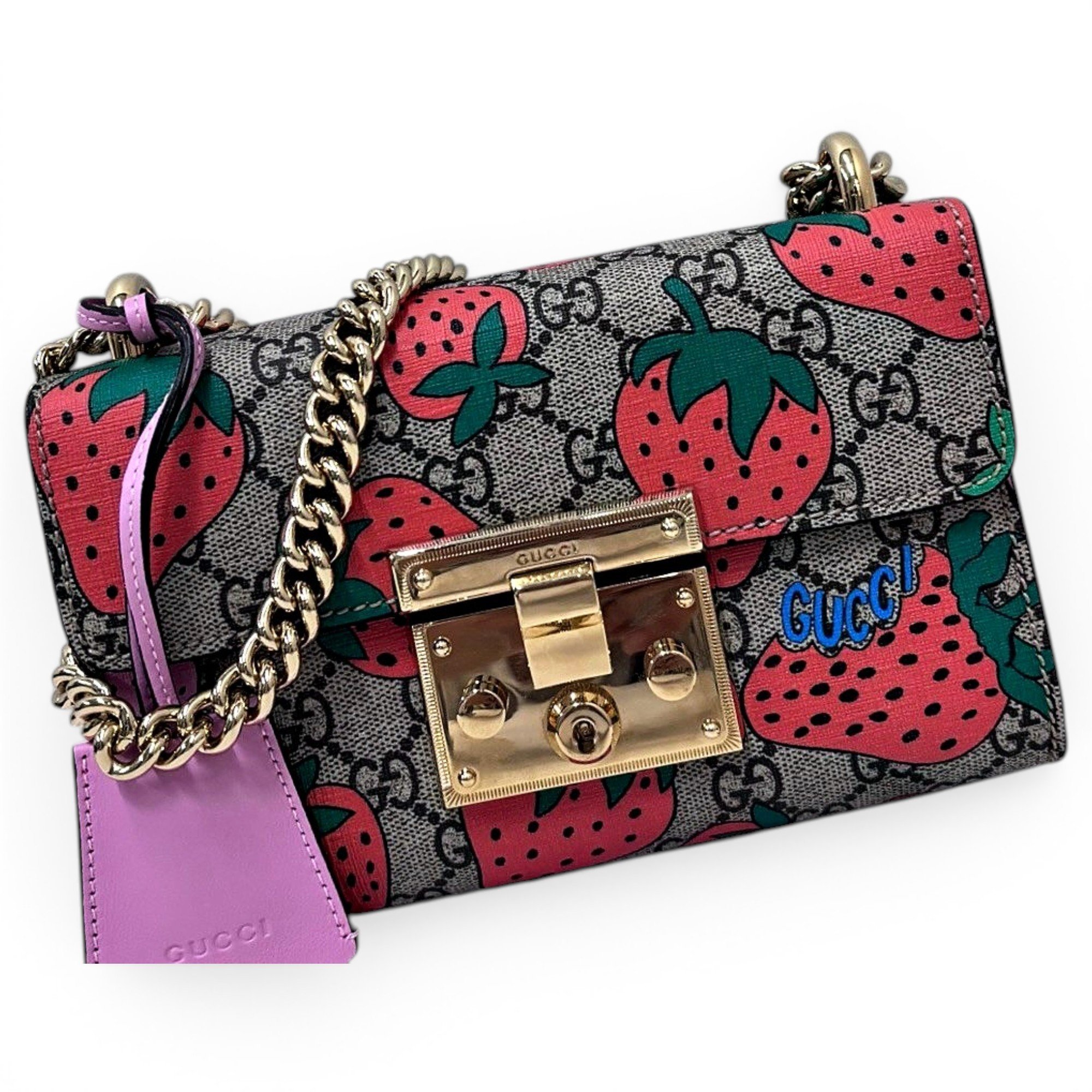 Padlock leather handbag