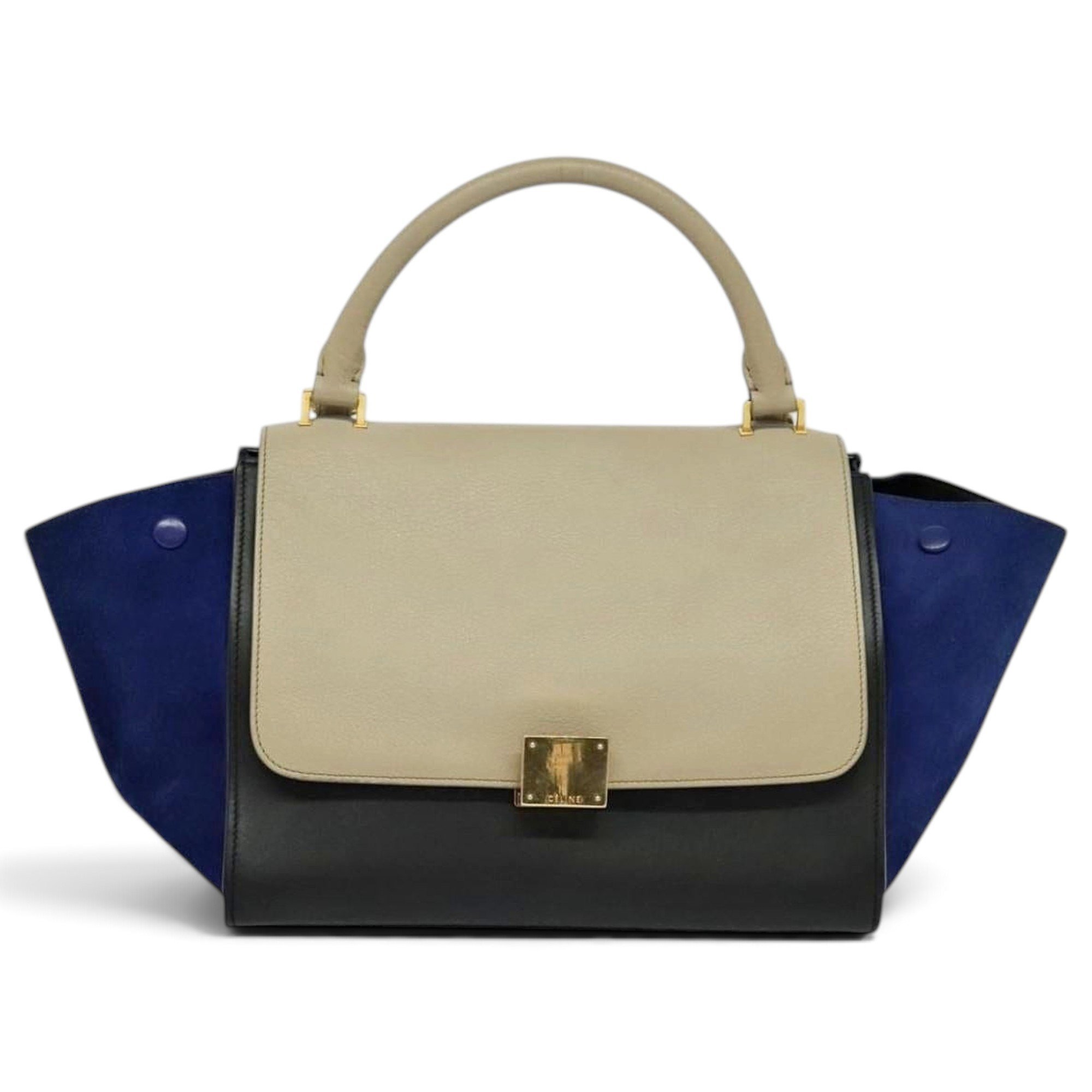 Trapèze leather handbag