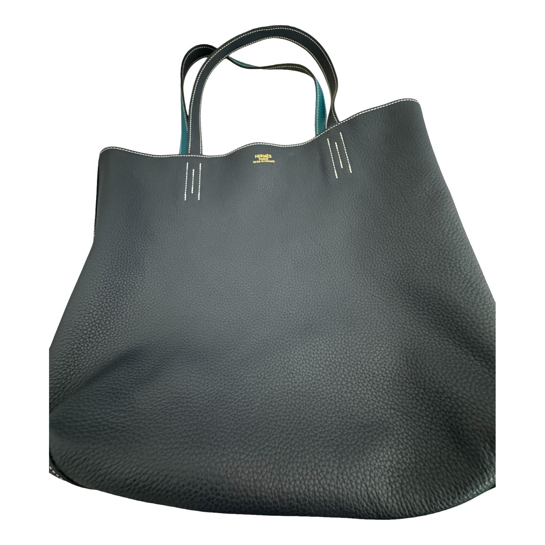Double sens leather tote
