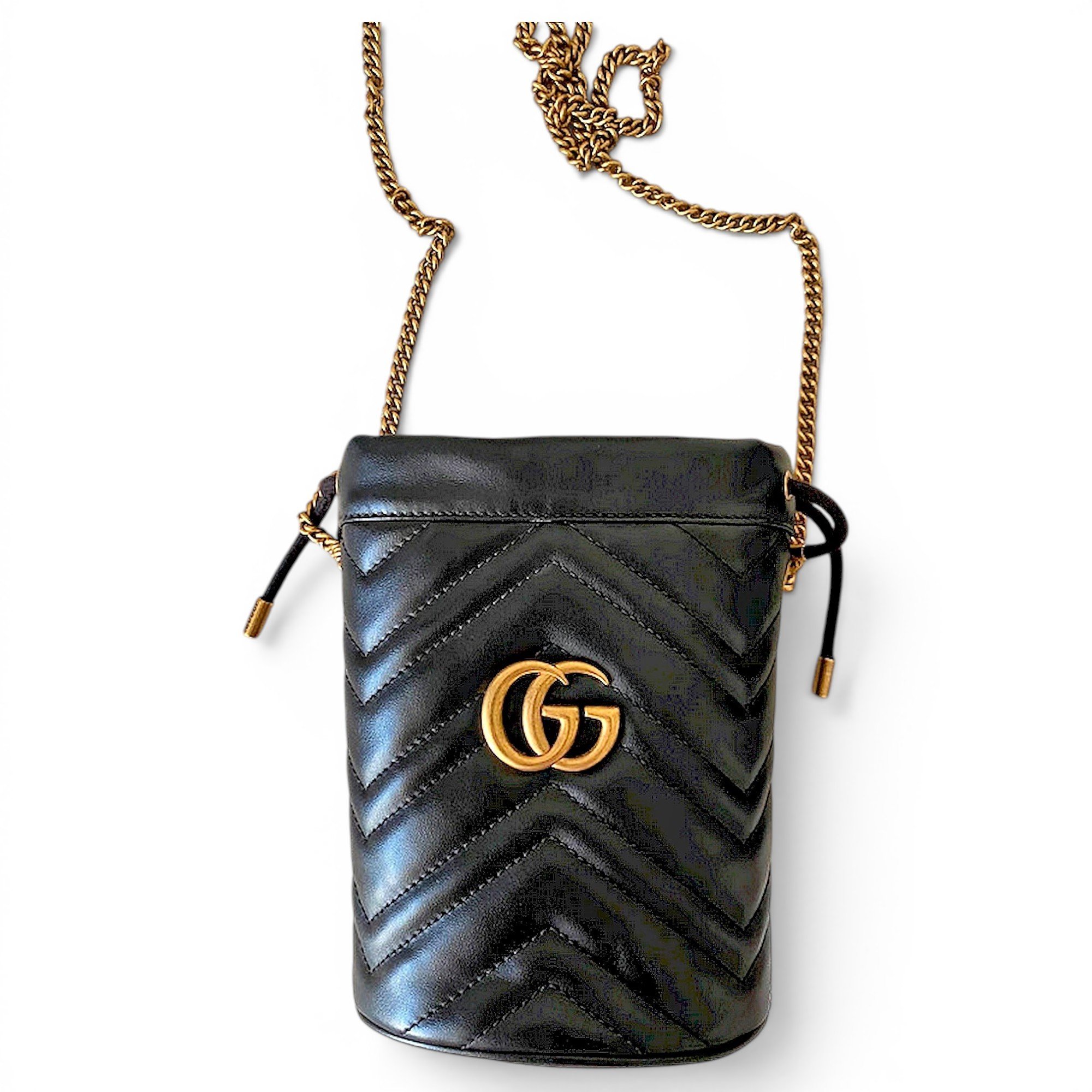 GG Marmont Chain Bucket leather crossbody bag