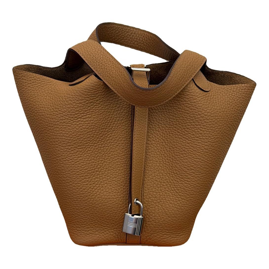 Hermes Picotin 18 Handbag Biscuit Clemence Leather
