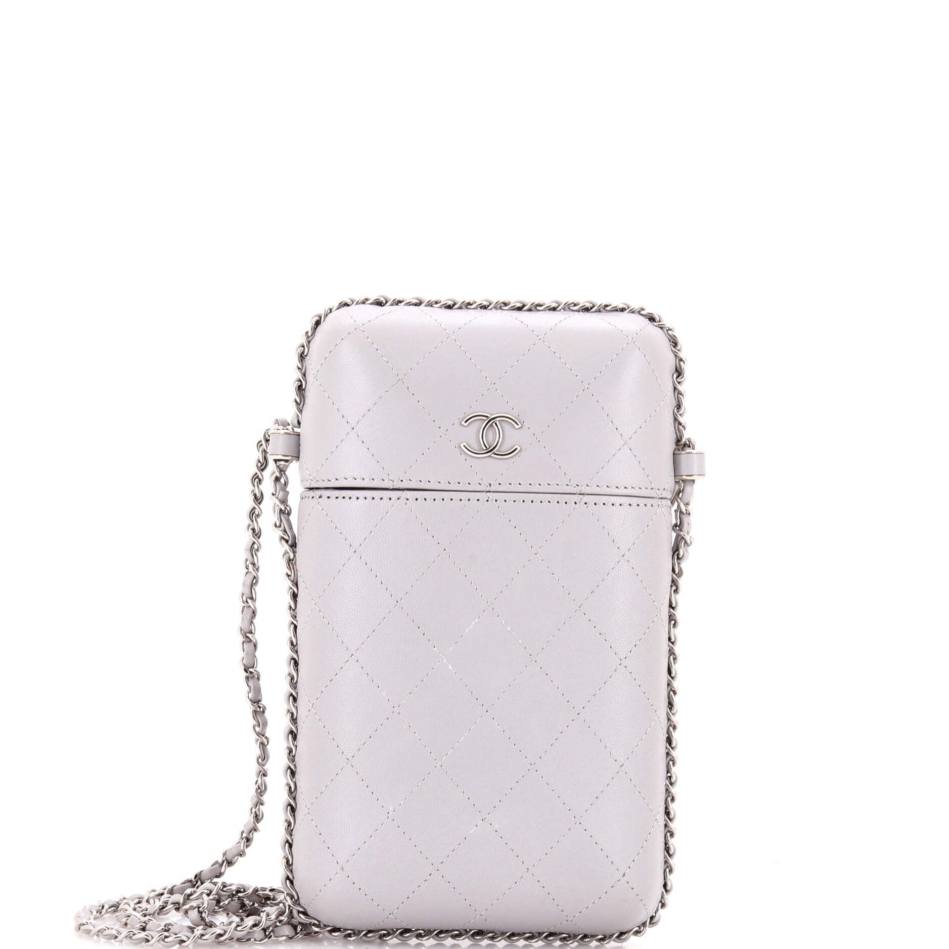 Chanel Chain Around Phone Holder Box Crossbody Quilted Lambskin