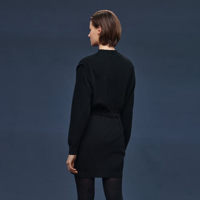 Noir Mid-length Cashmere Dress
