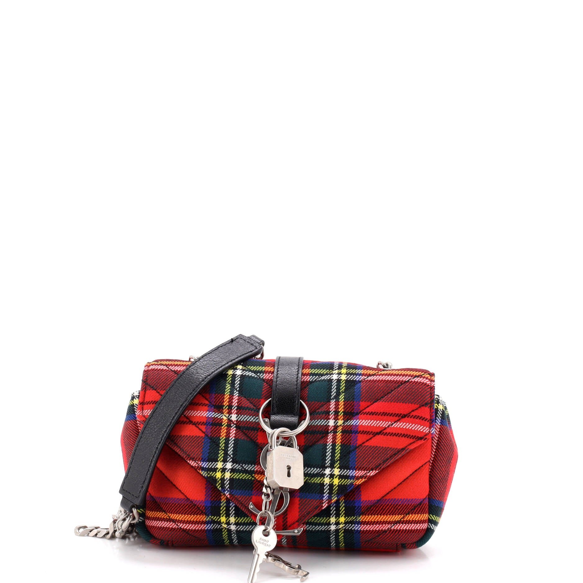 Classic Monogram Punk Chain Bag Chevron Tartan Wool Baby