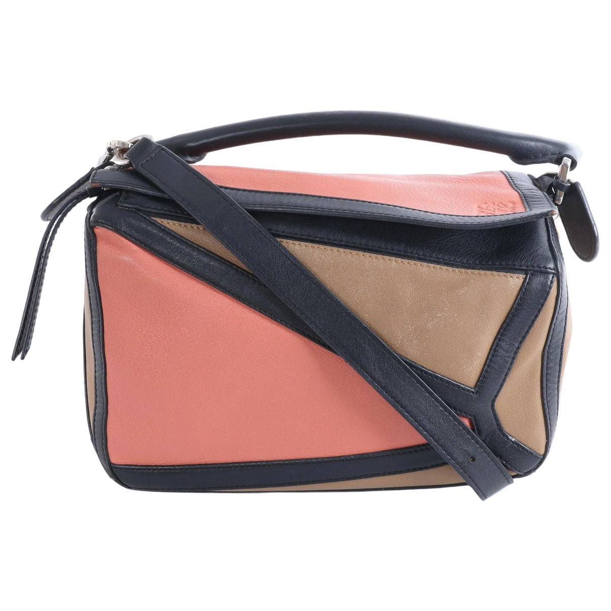Puzzle leather handbag