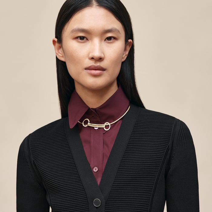 Noir Mid-length Buttoned Dress