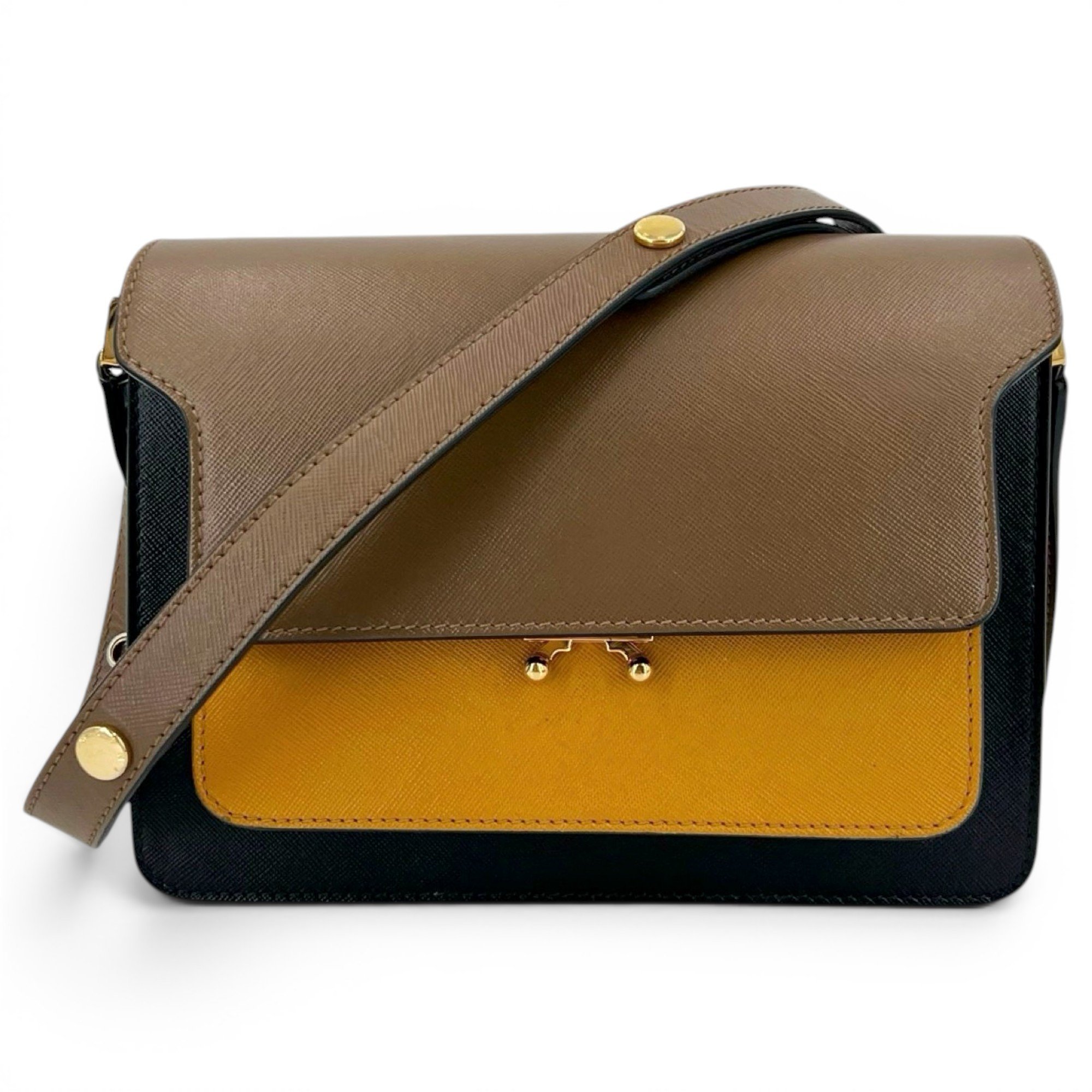 Trunk leather handbag