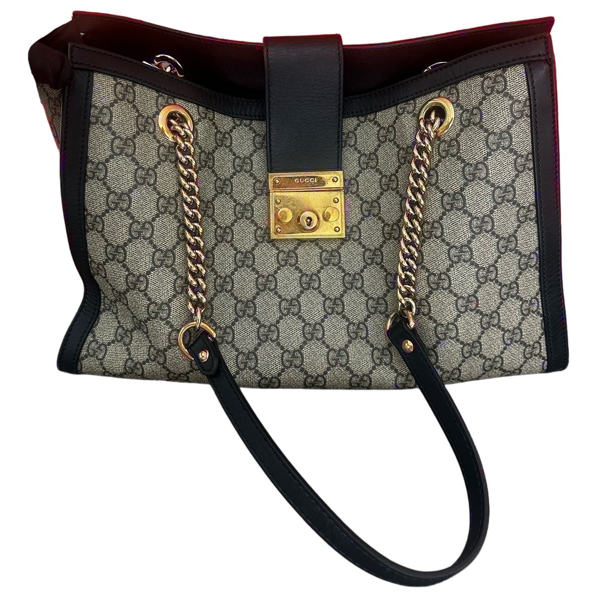 Padlock leather handbag