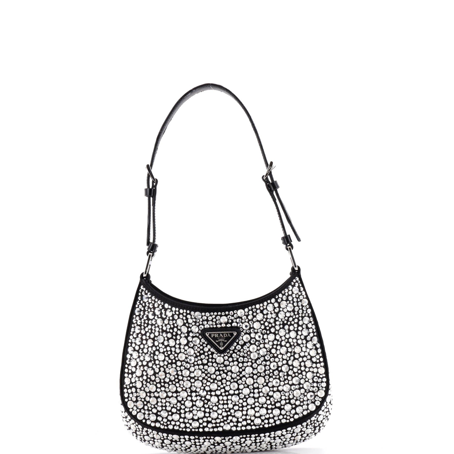 Cleo Shoulder Bag Crystal Embellished Satin Small