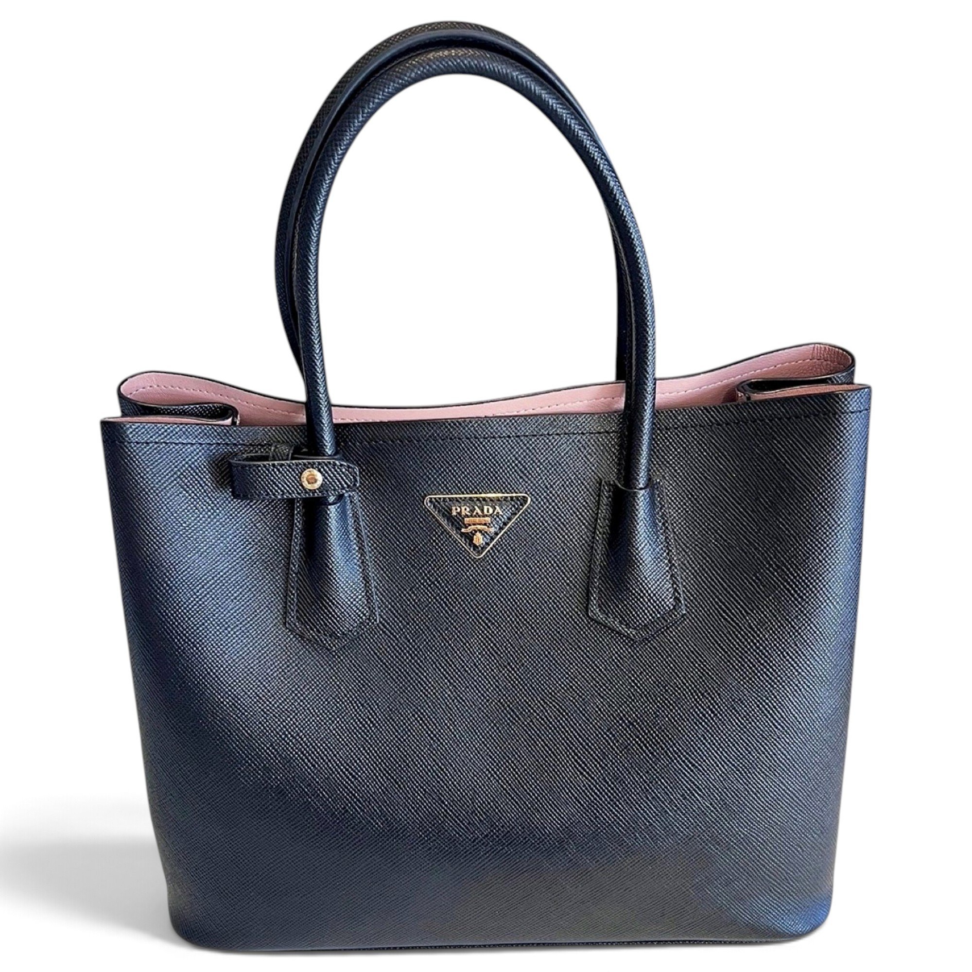 Double leather handbag