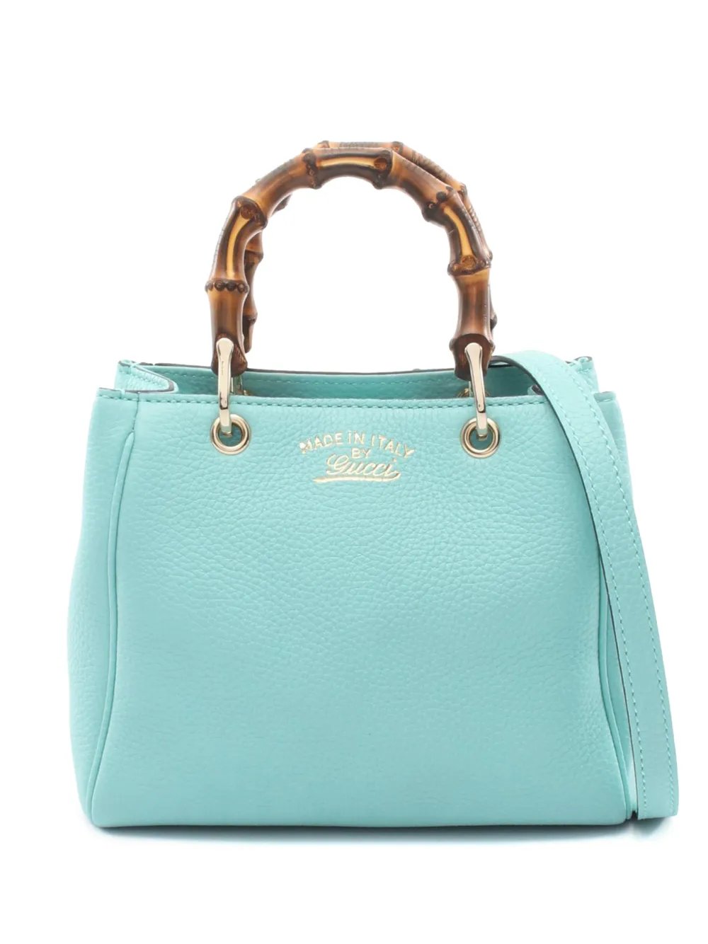 2016-2026 Mini Calfskin Bamboo Shopper satchel