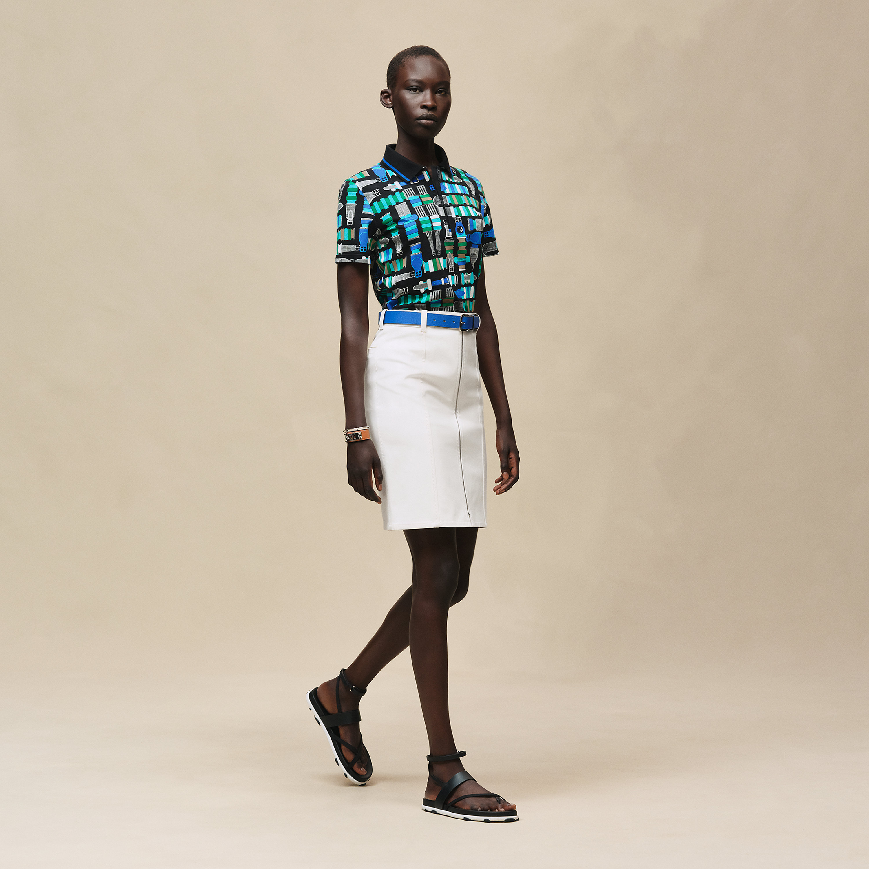 "Bride a Bloc" micro zipped polo shirt