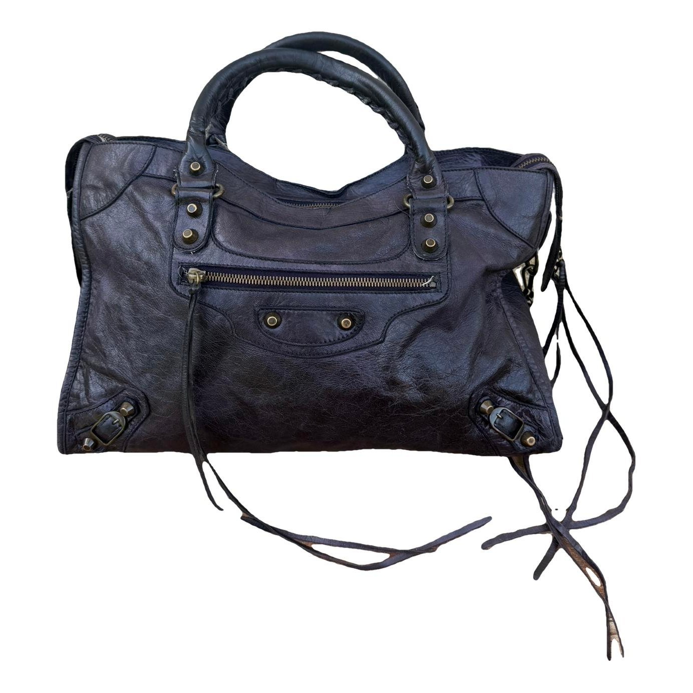 City leather handbag
