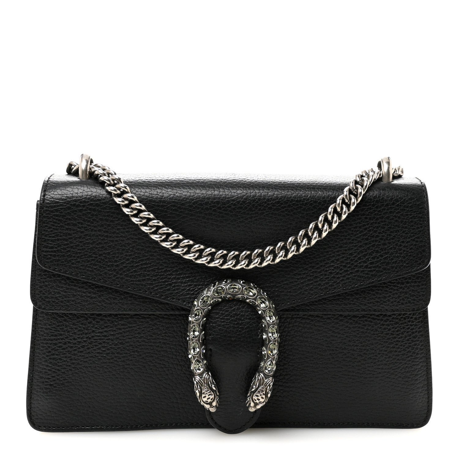 Gucci Pebbled Calfskin Small Dionysus Shoulder Bag Black