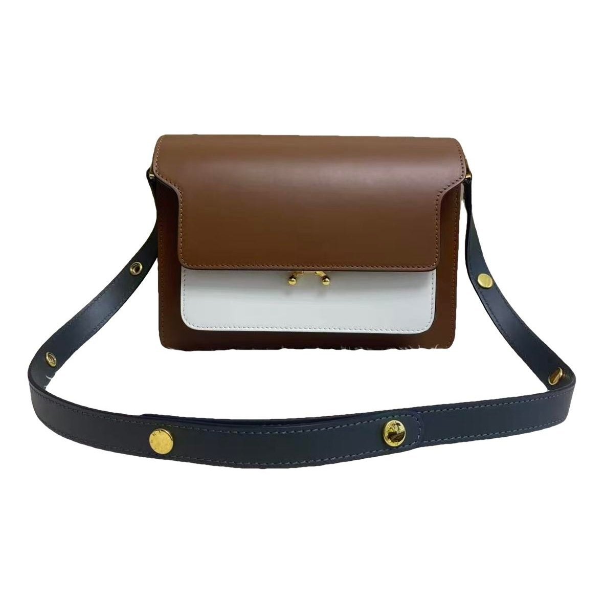 Trunk leather crossbody bag