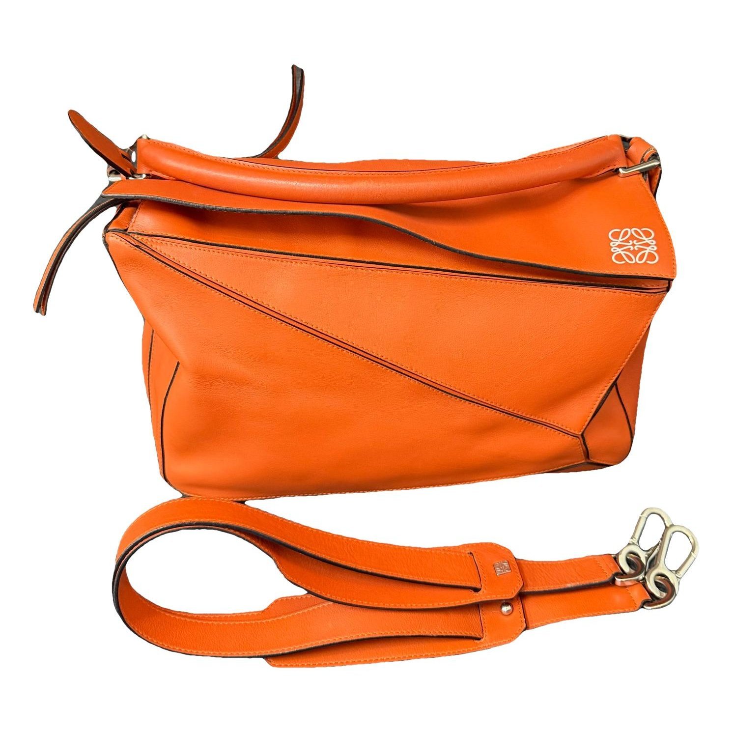 Puzzle leather handbag