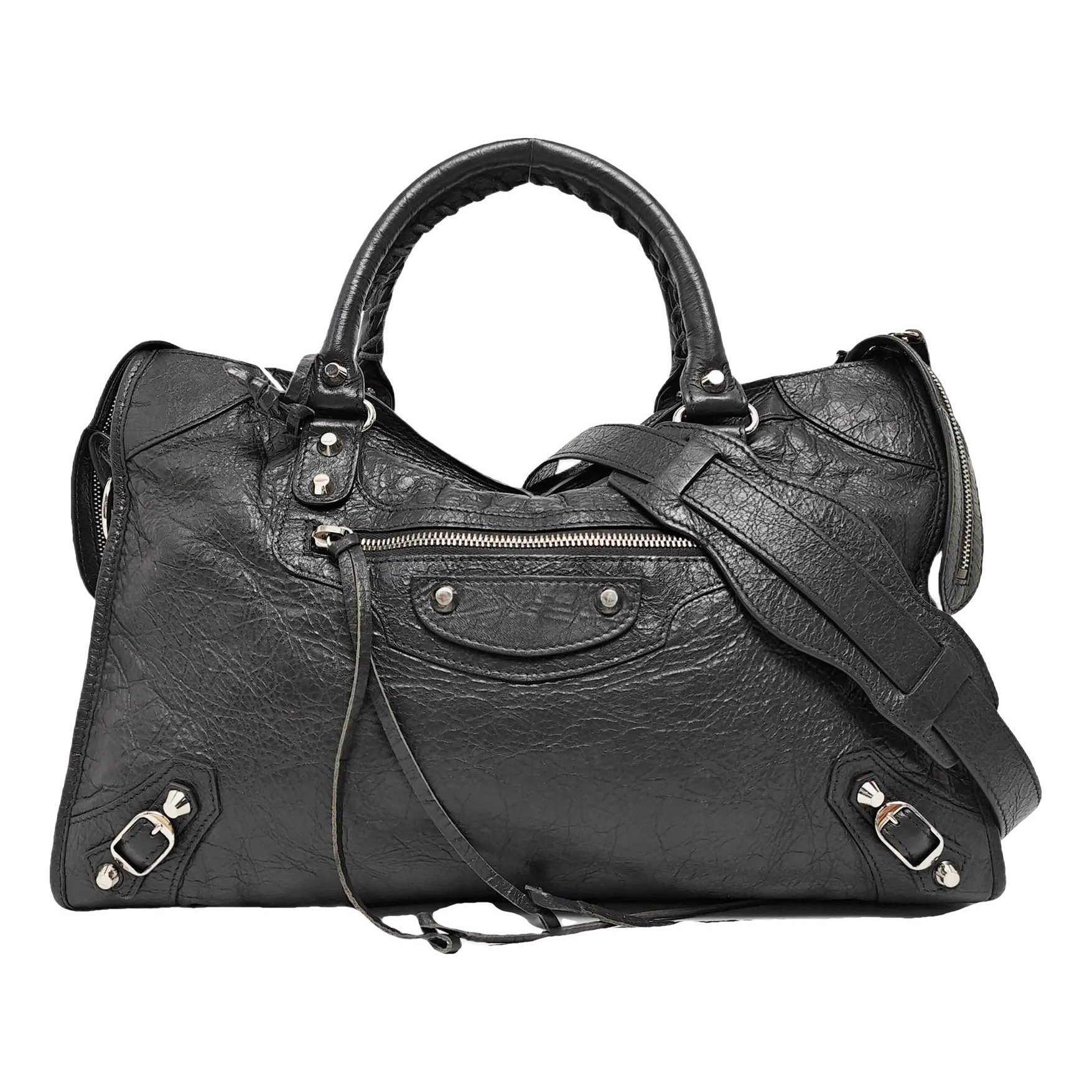 City leather handbag
