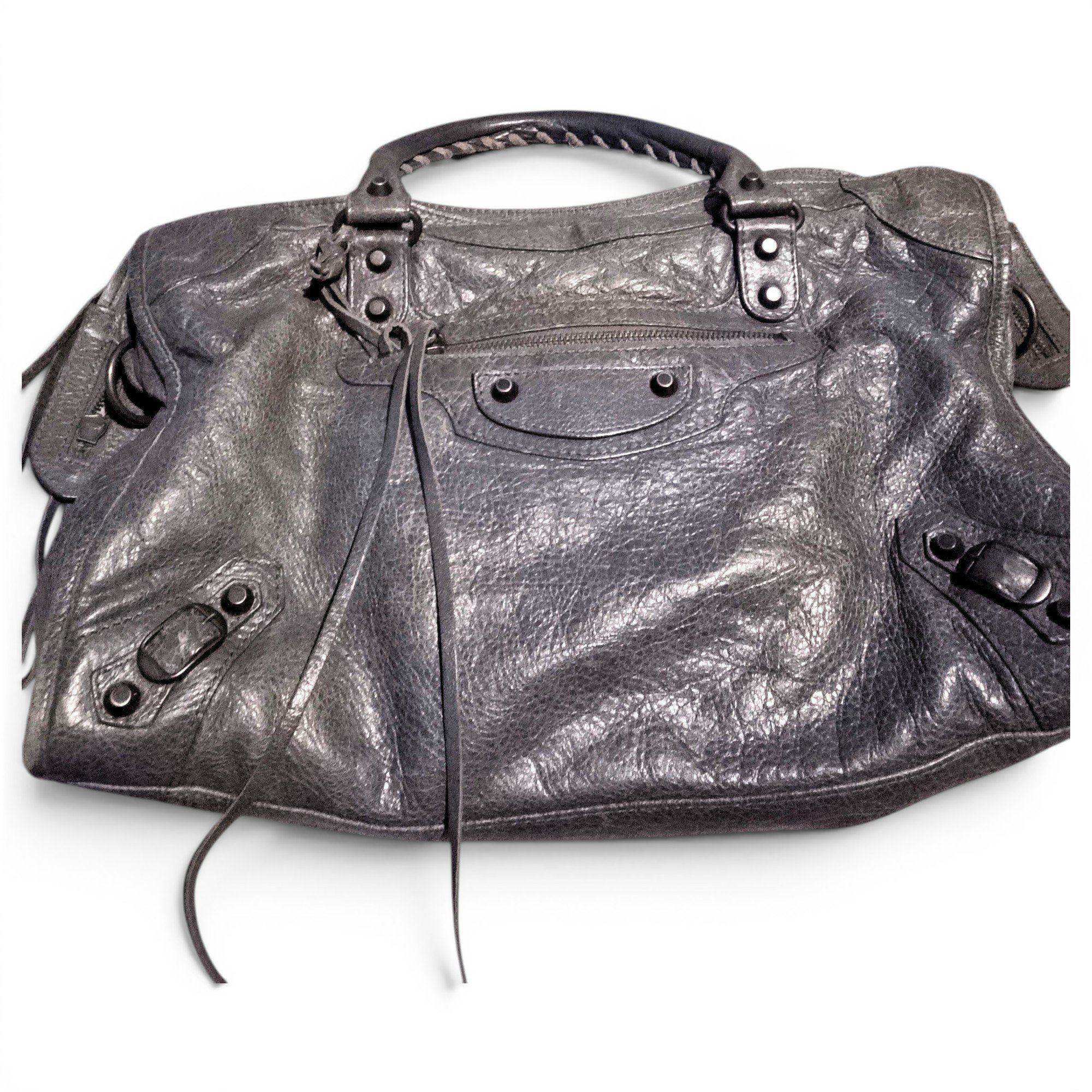 City leather handbag