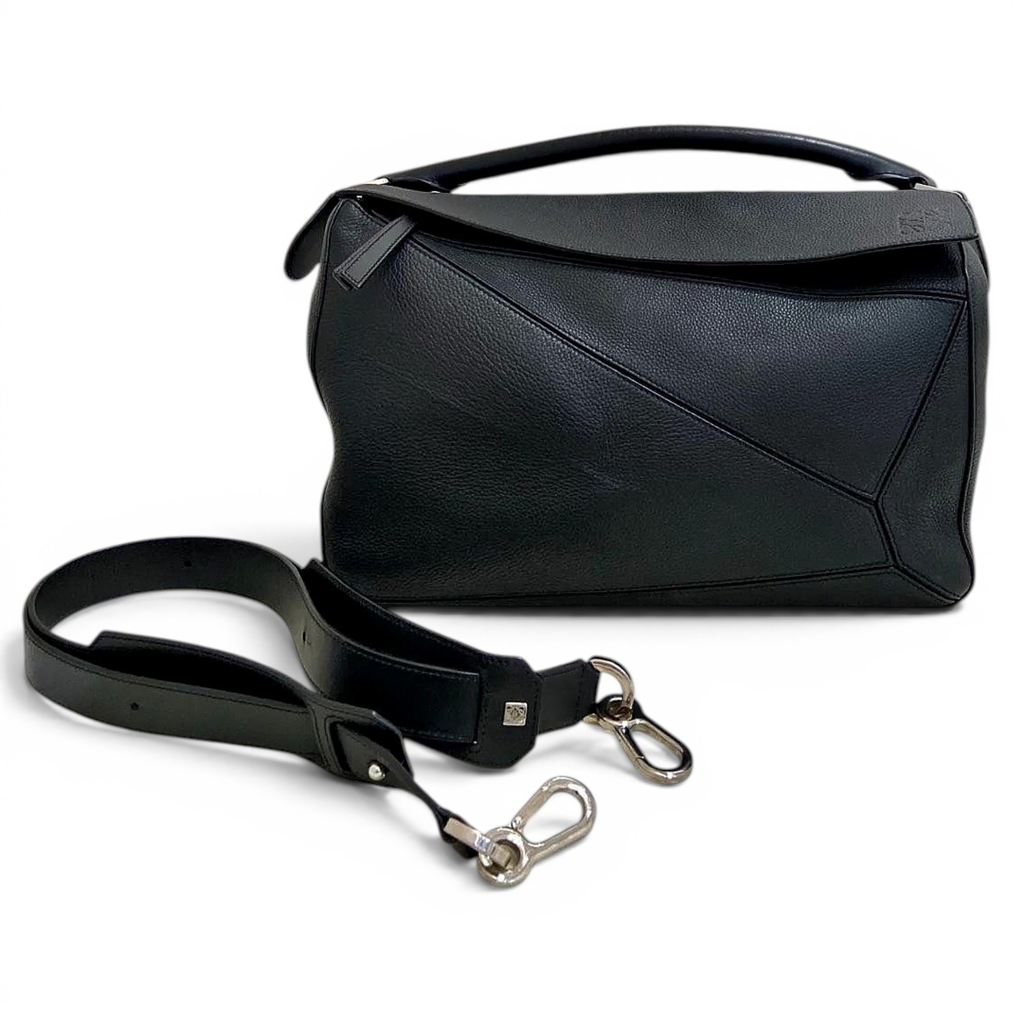 Puzzle leather handbag