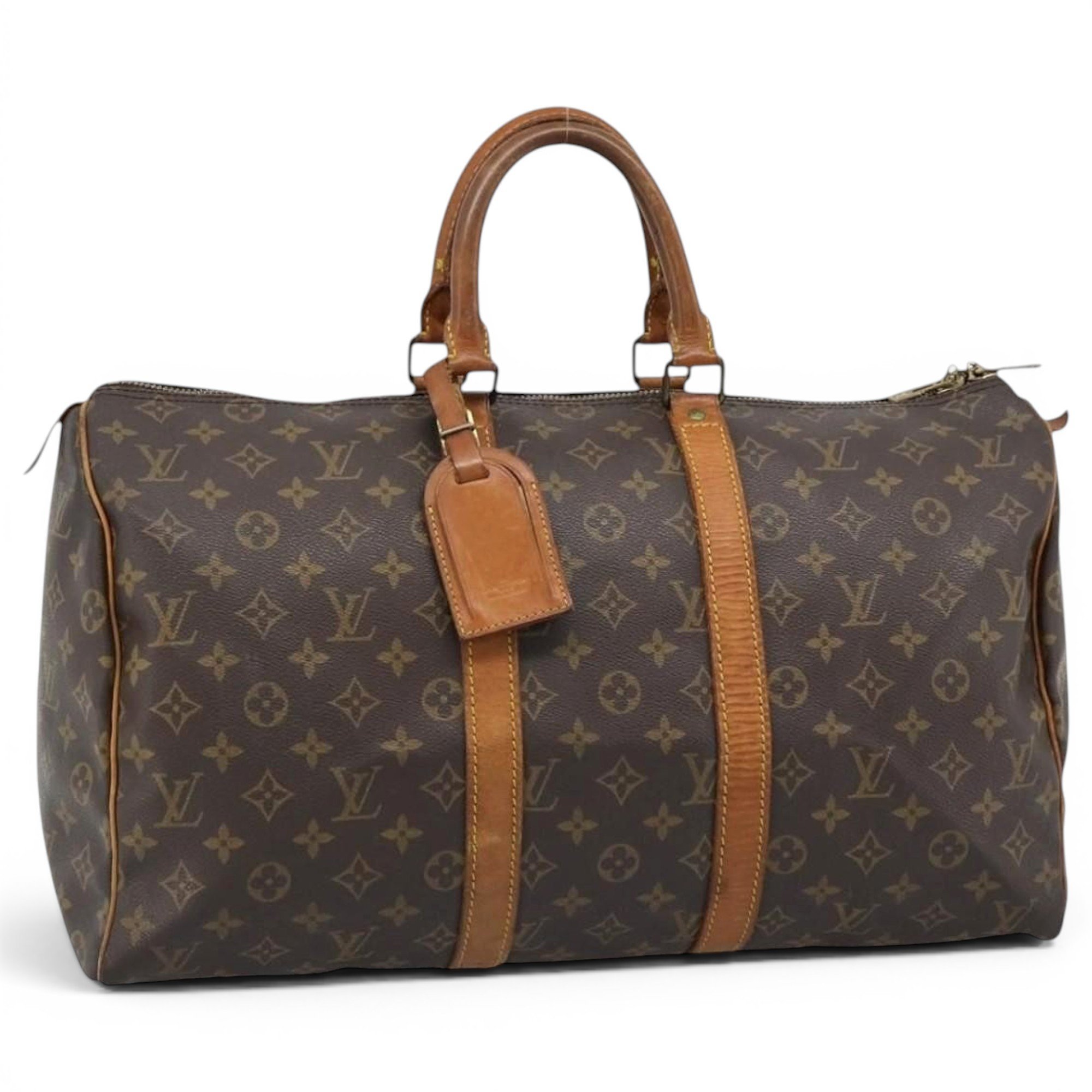 Keepall leather travel bag