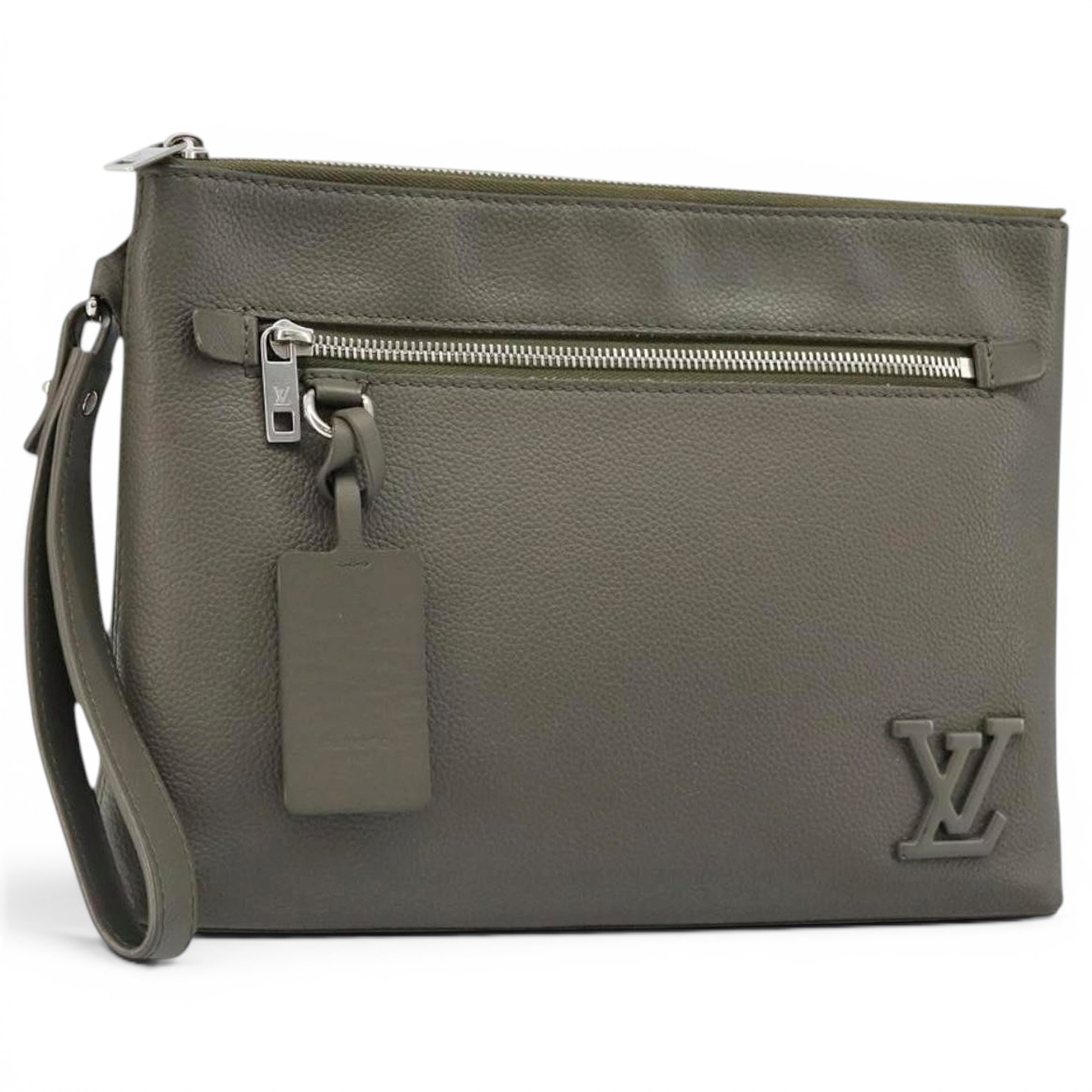 Leather clutch bag