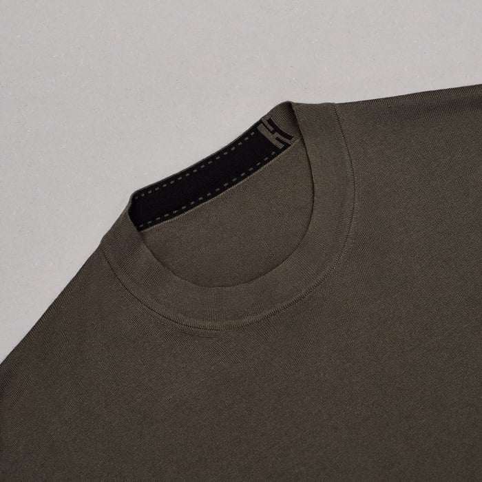 Taupe "Detail H" Crewneck Sweater