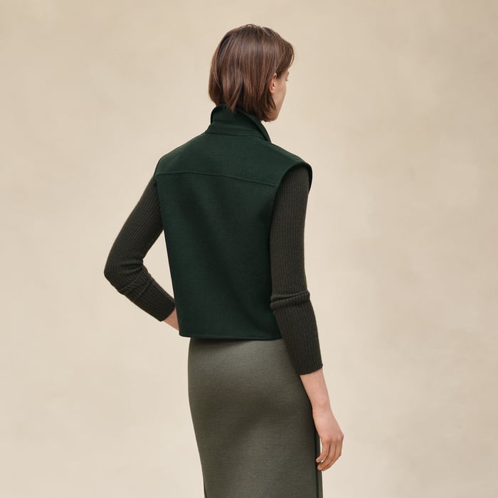 Vert Anglais Cashmere Sleeveless Short Vest