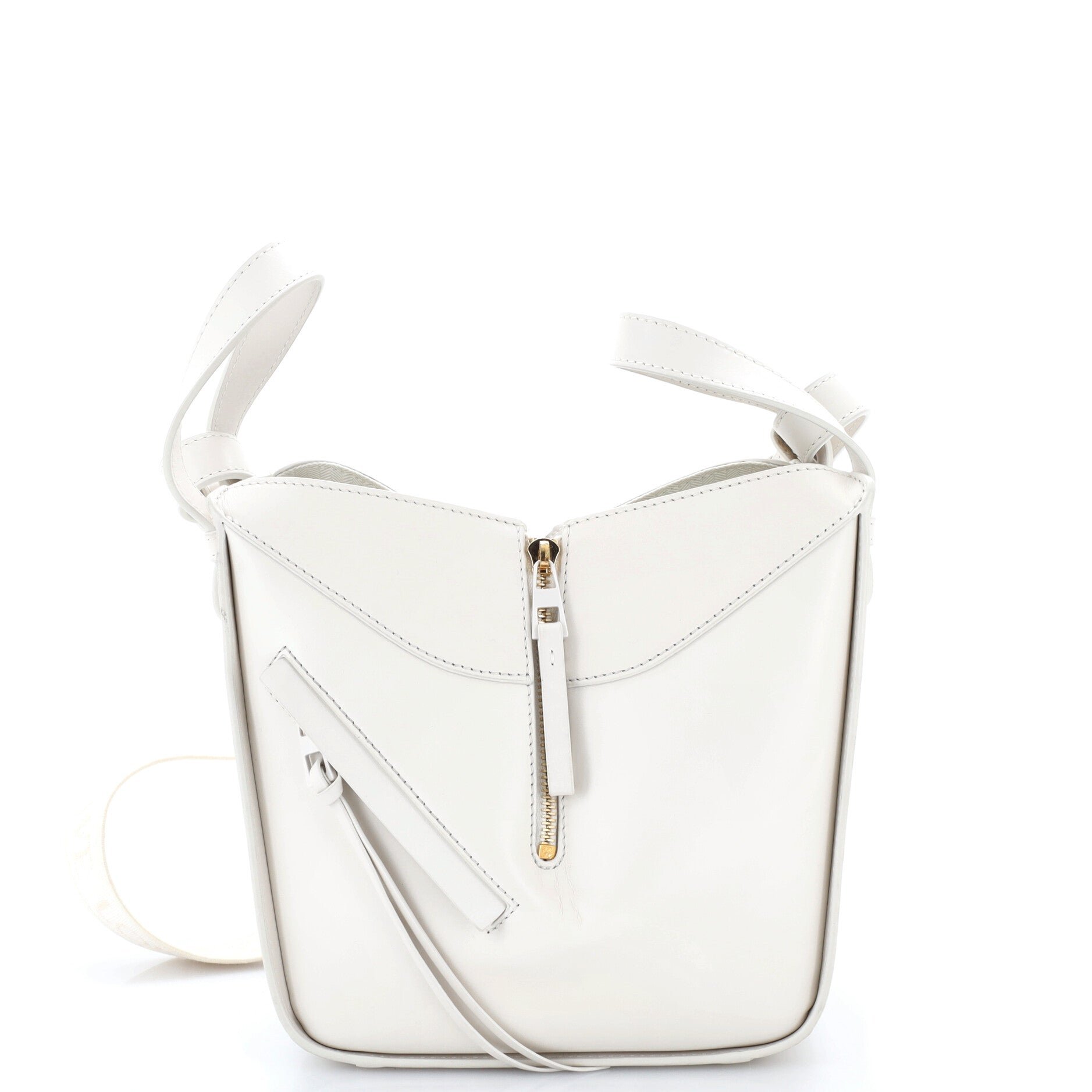 Monochrome Hammock Bag Leather with Logo Jacquard Strap Compact