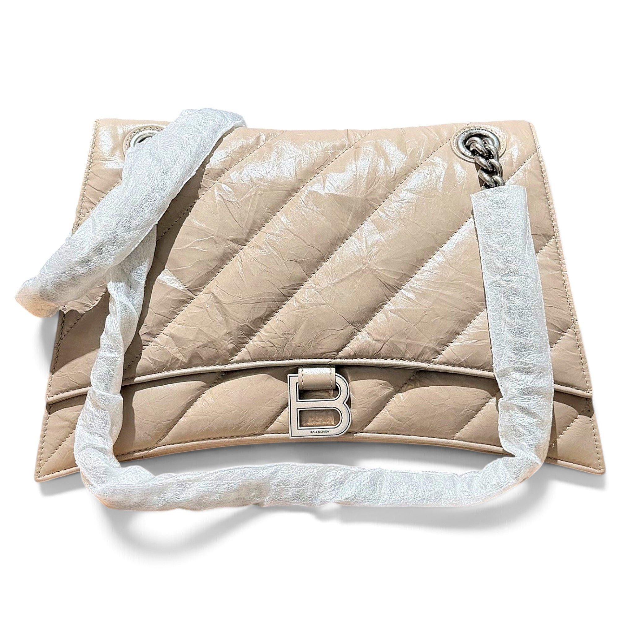 Crush leather handbag