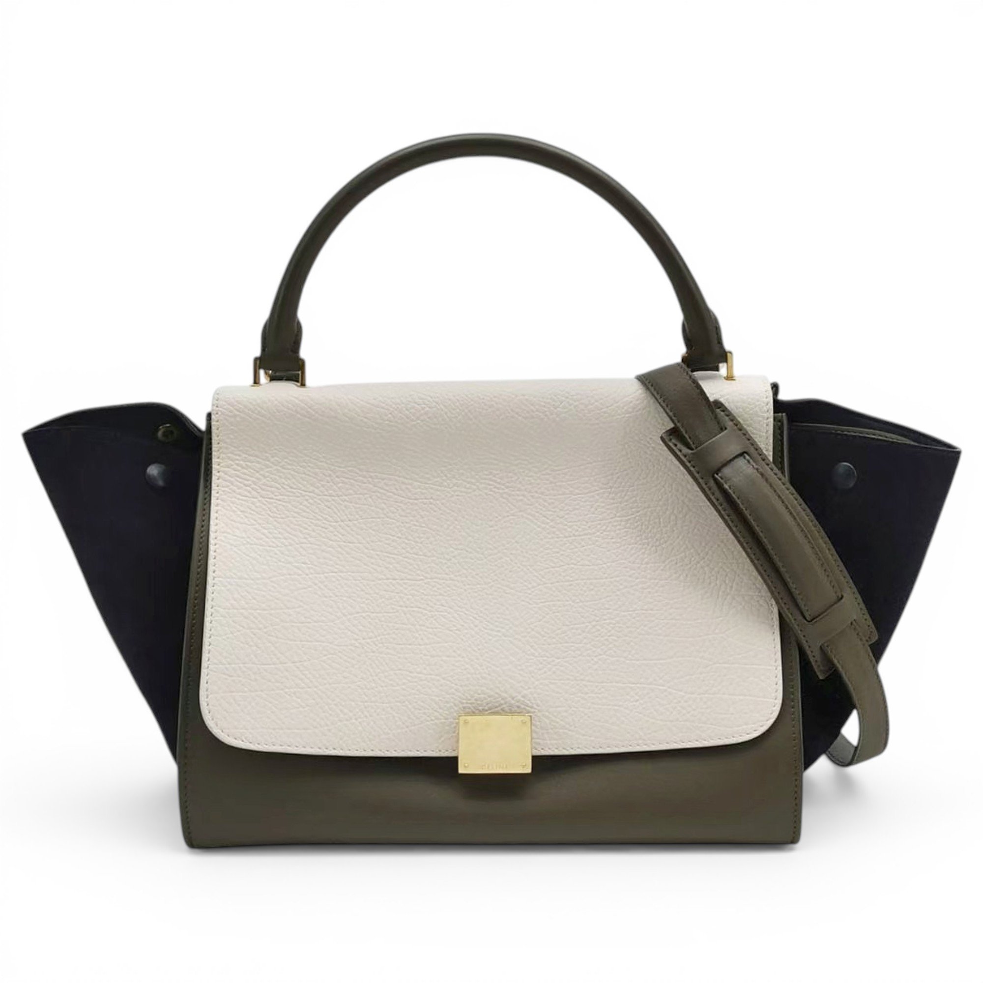 Trapèze leather handbag