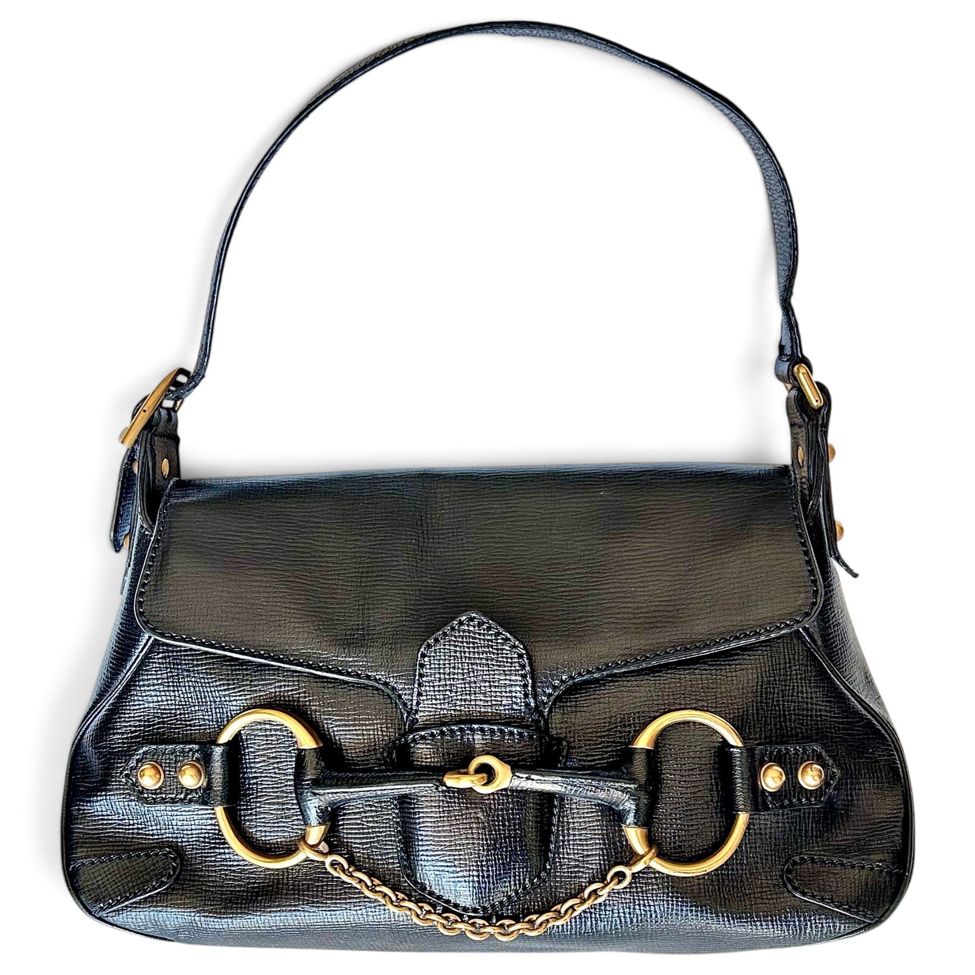Horsebit Chain leather handbag