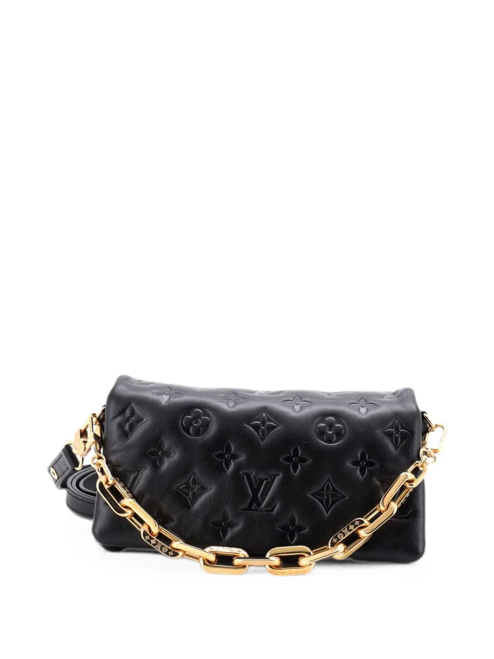 Convertible Coussin Pochette Monogram Embossed Lambskin shoulder bag