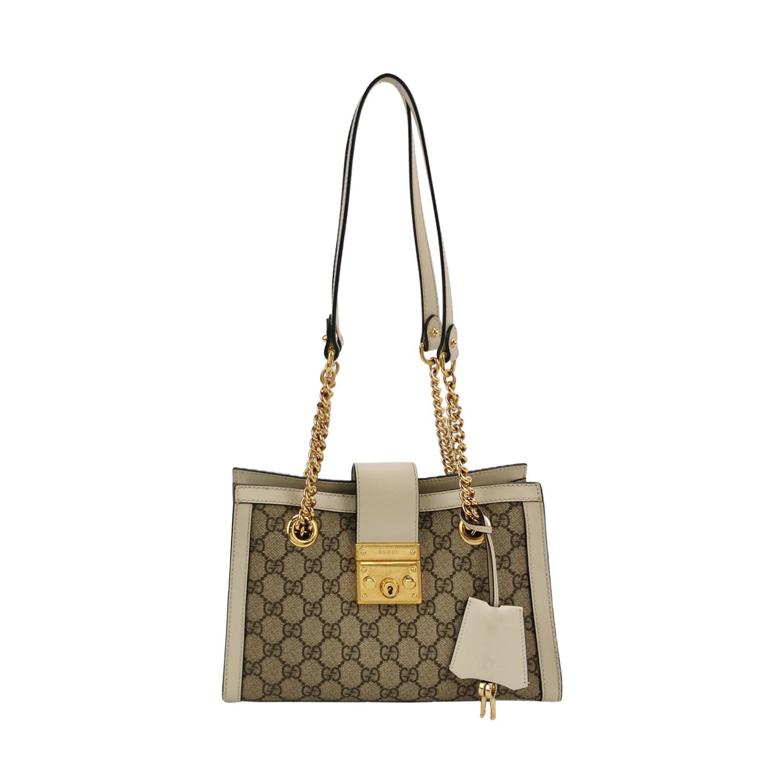 Padlock leather handbag