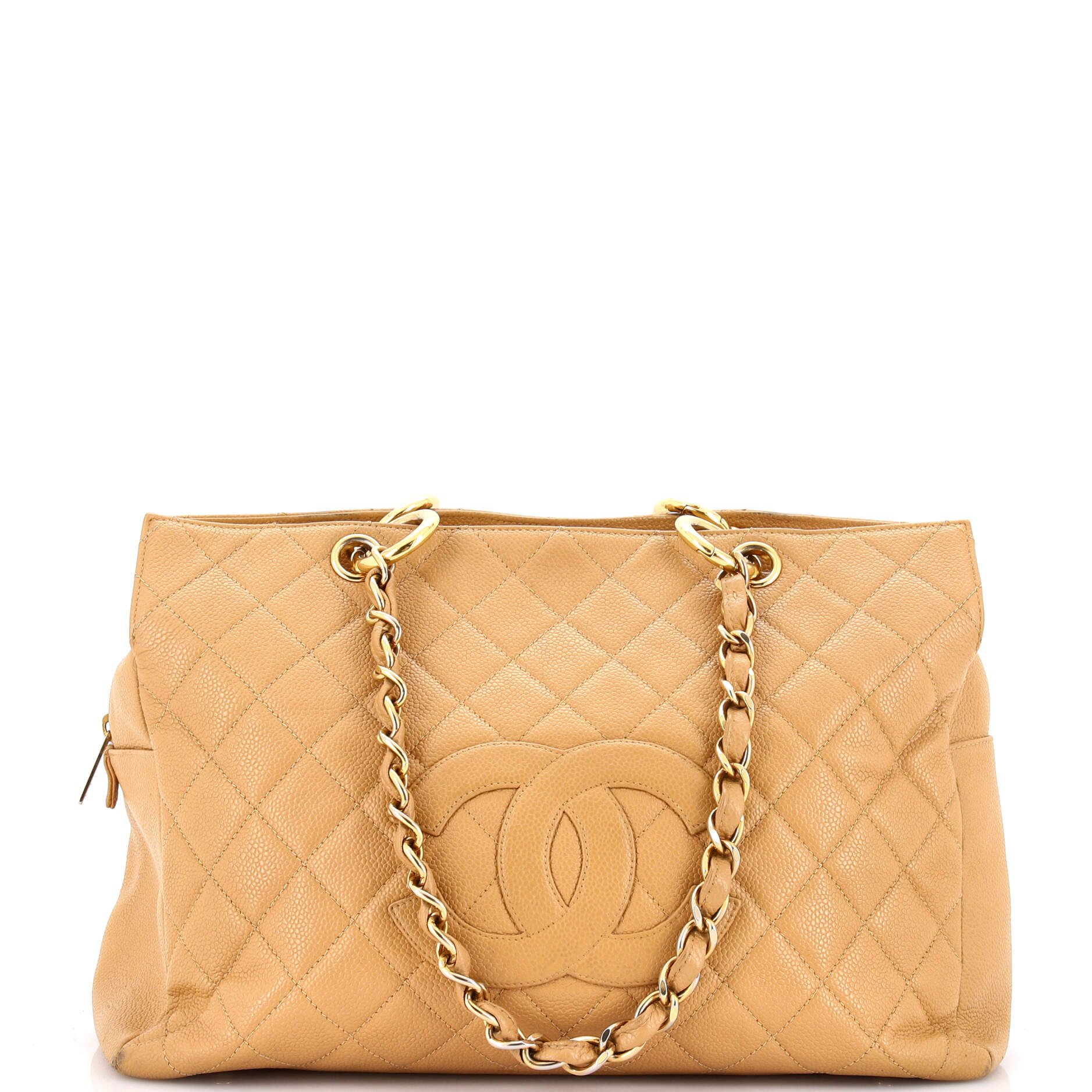 Grand Timeless Shopping Tote Quilted Caviar