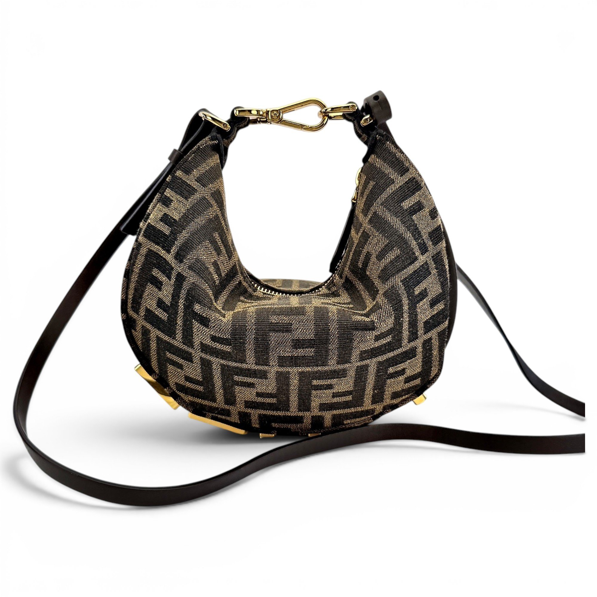 Fendigraphy cloth crossbody bag
