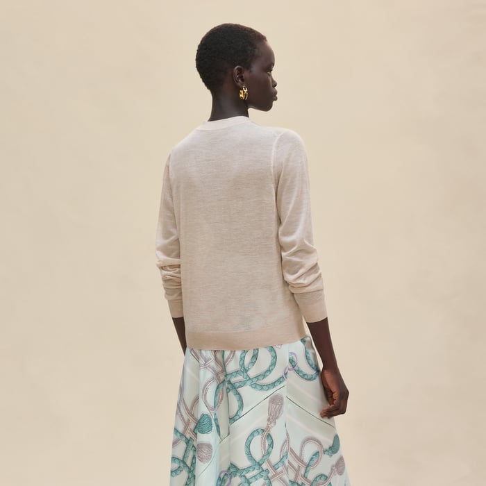 Beige Glaise Cashmere Long-sleeve Sweater