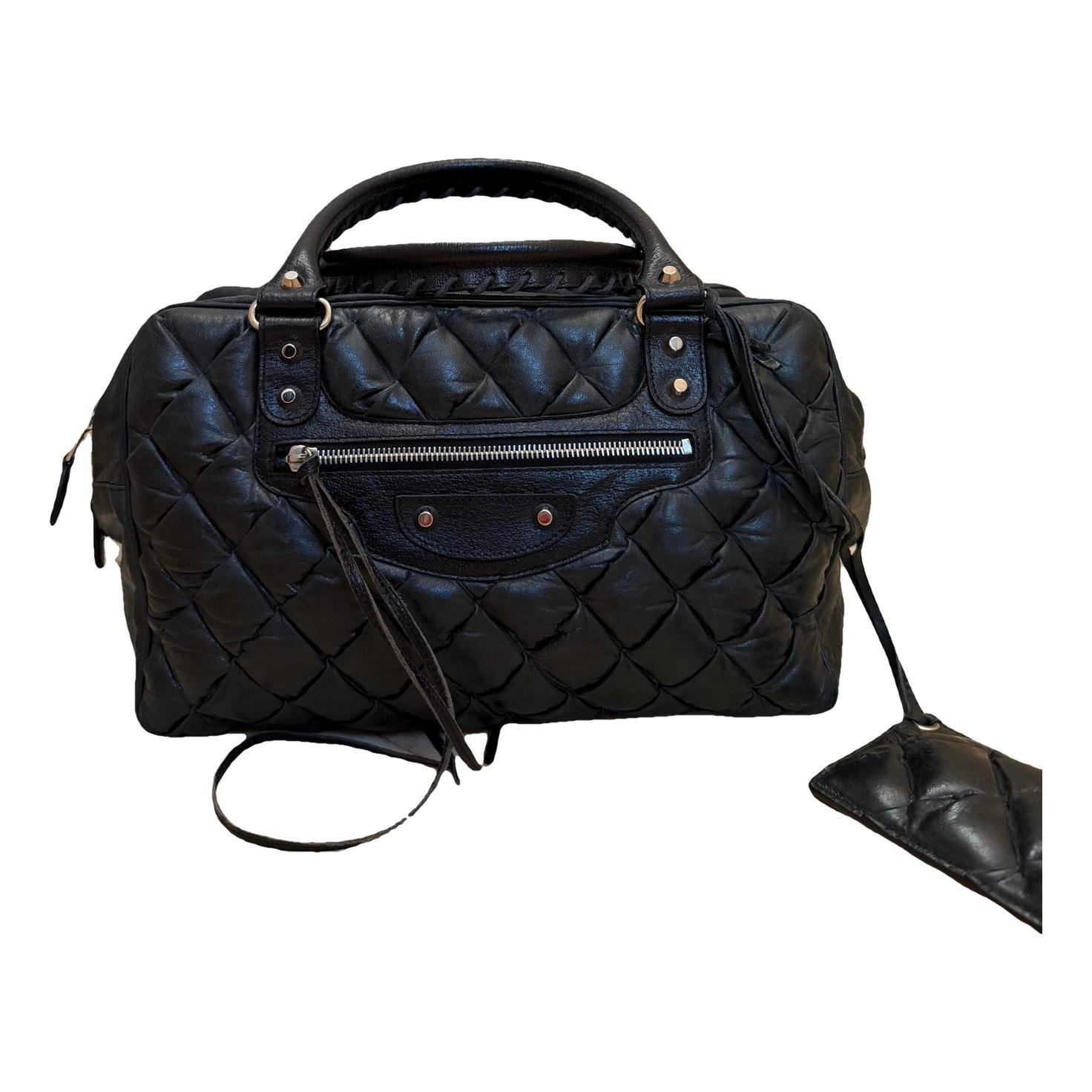 City leather handbag