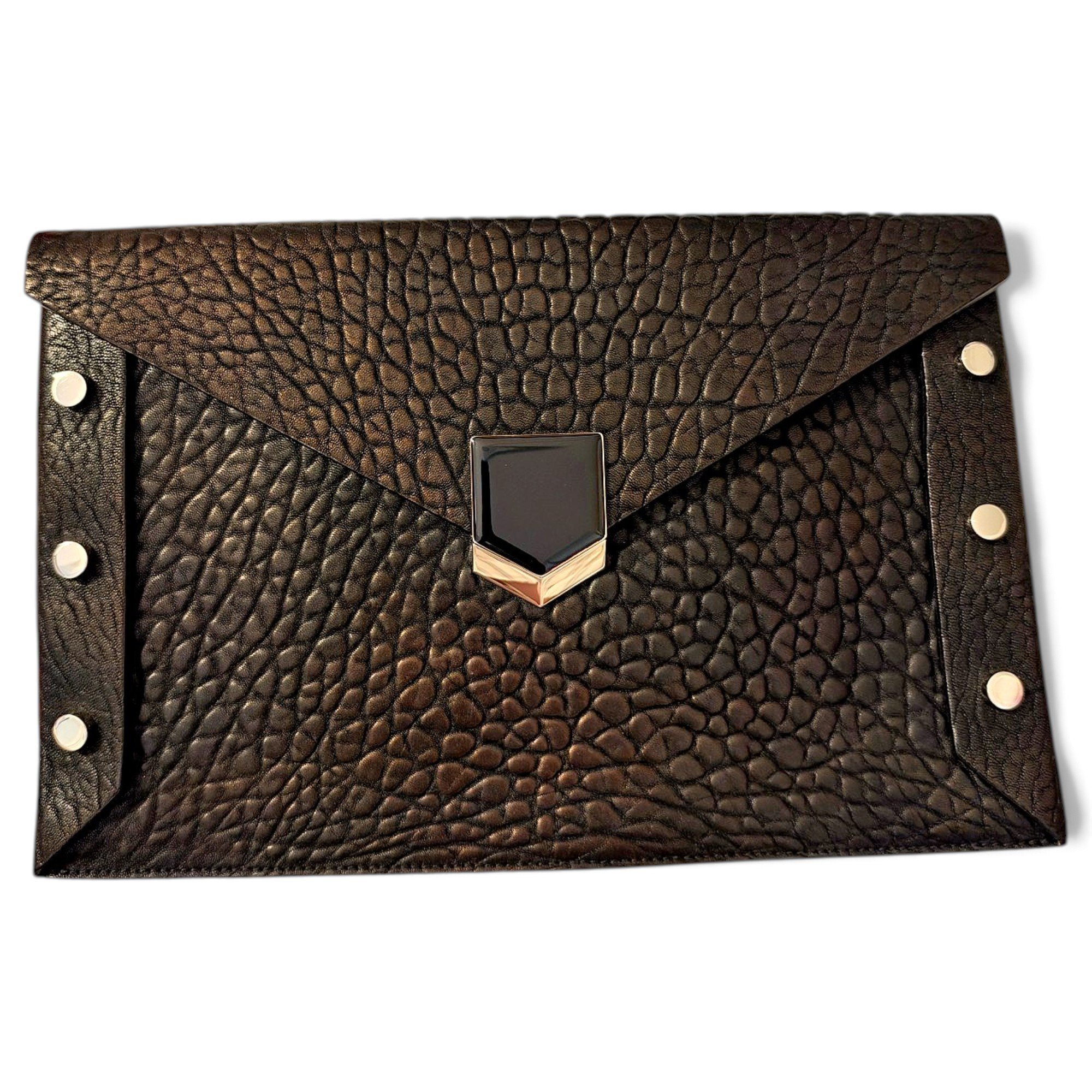 Leather clutch bag