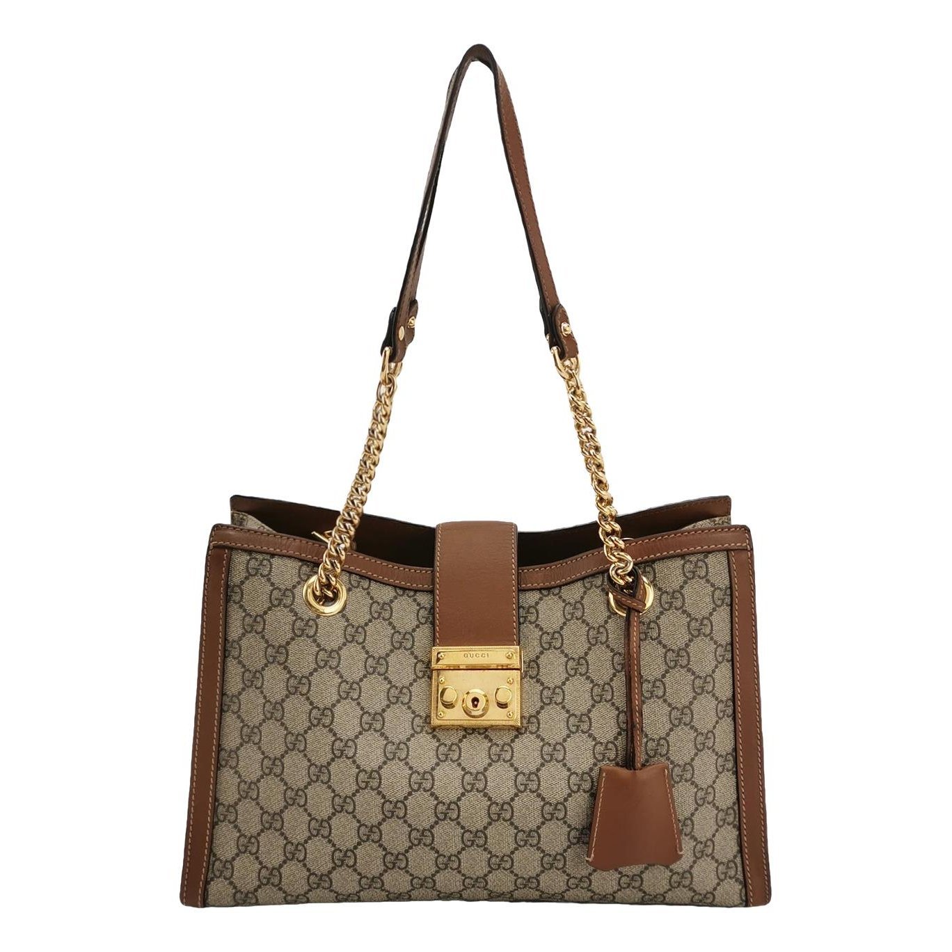 Padlock leather handbag