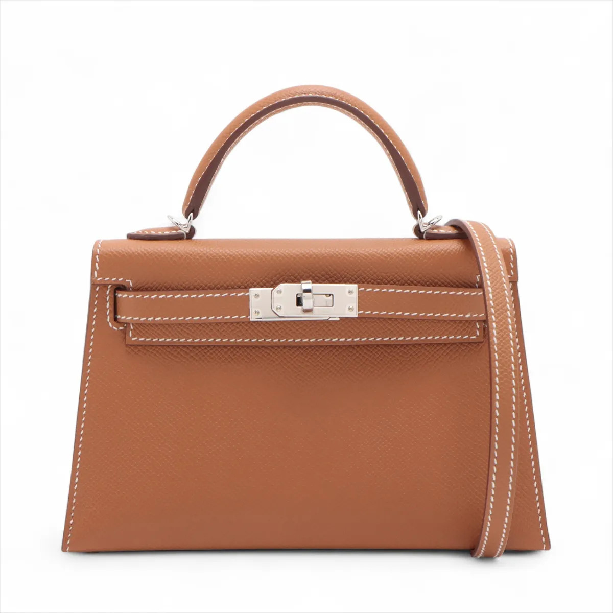 Hermès mini kelly 2 20 Serie Veau Epsom Gold Silver Metal Fittings