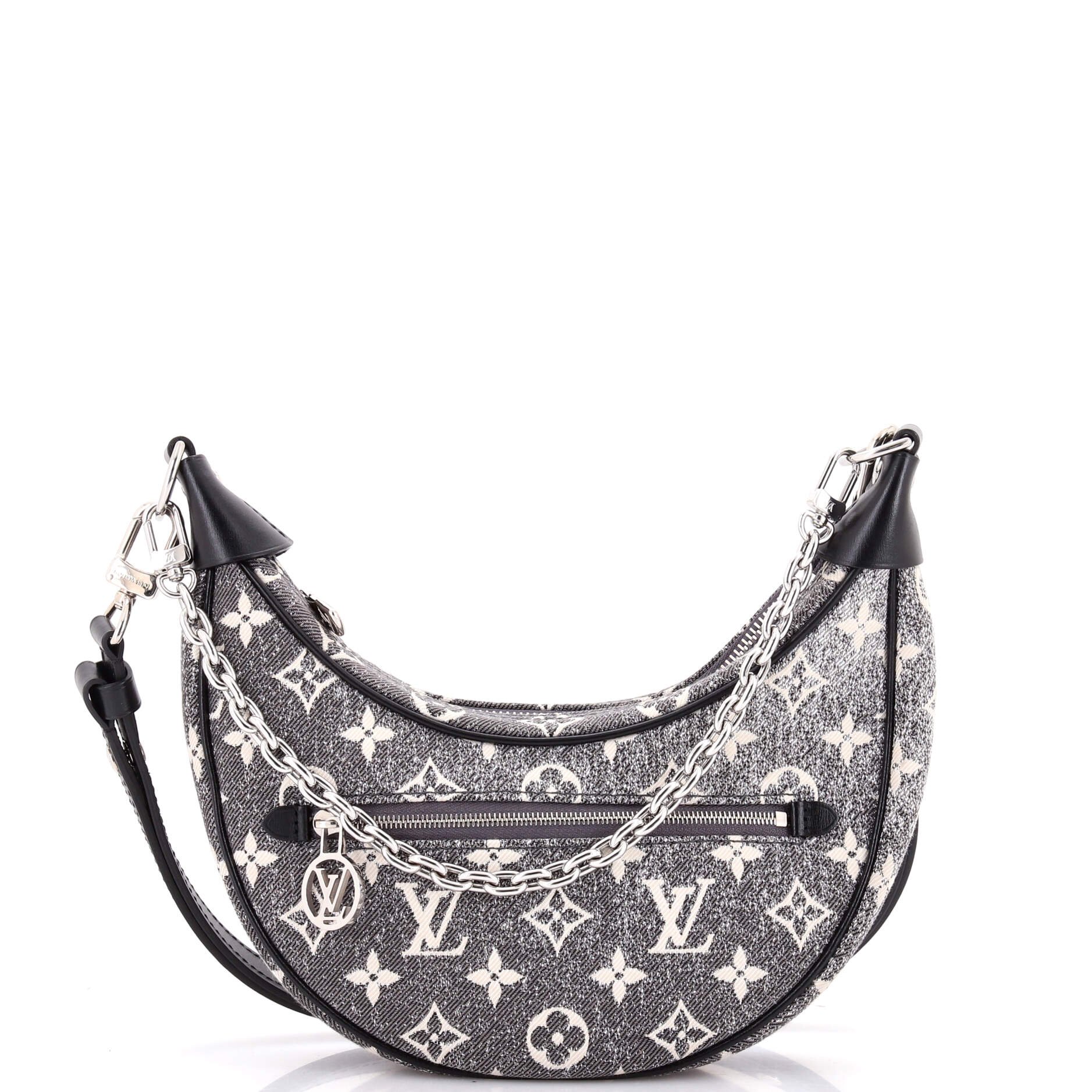 Loop Handbag Monogram Jacquard Denim