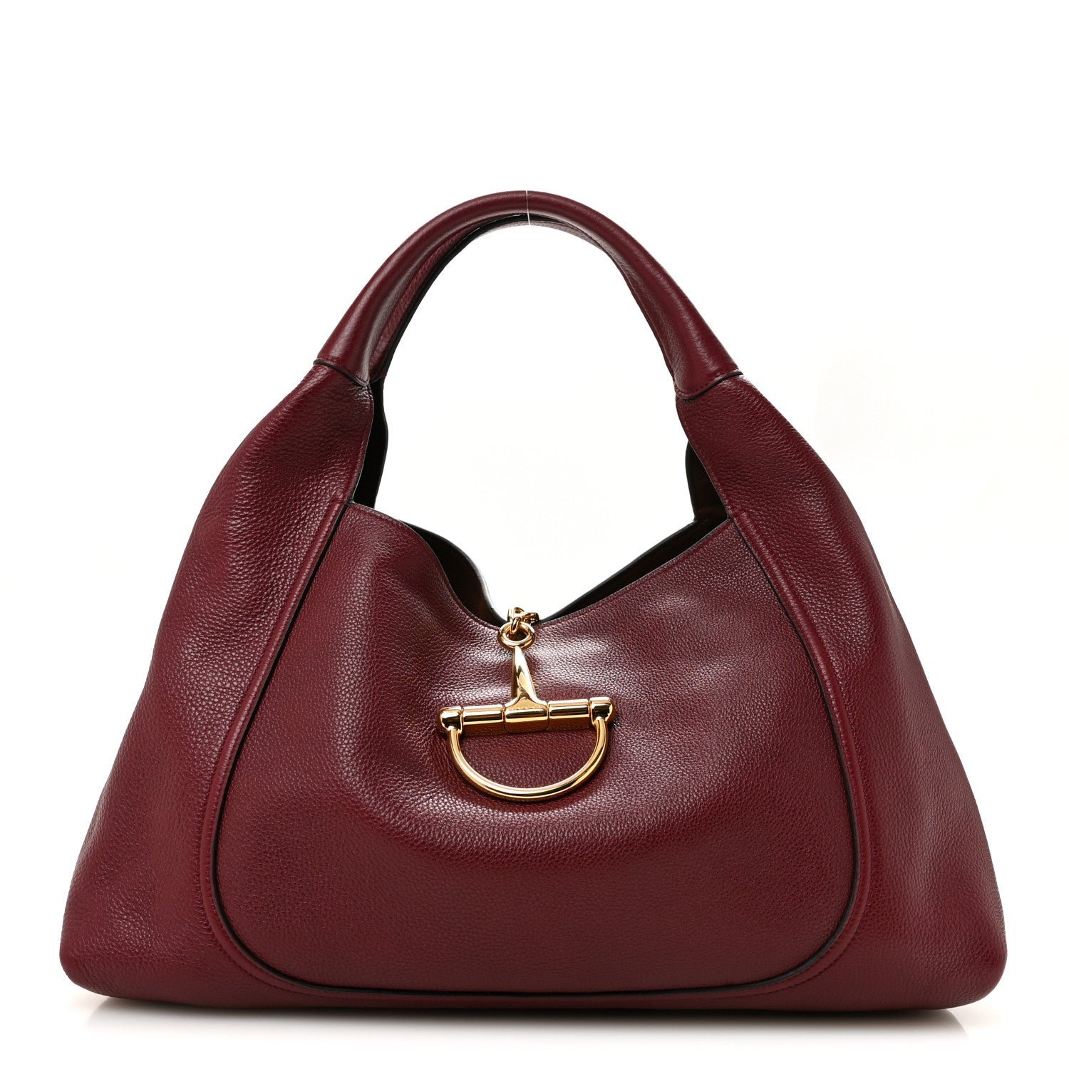 Gucci Grained Calfskin Softbit Maxi Shoulder Bag Rosso Ancora